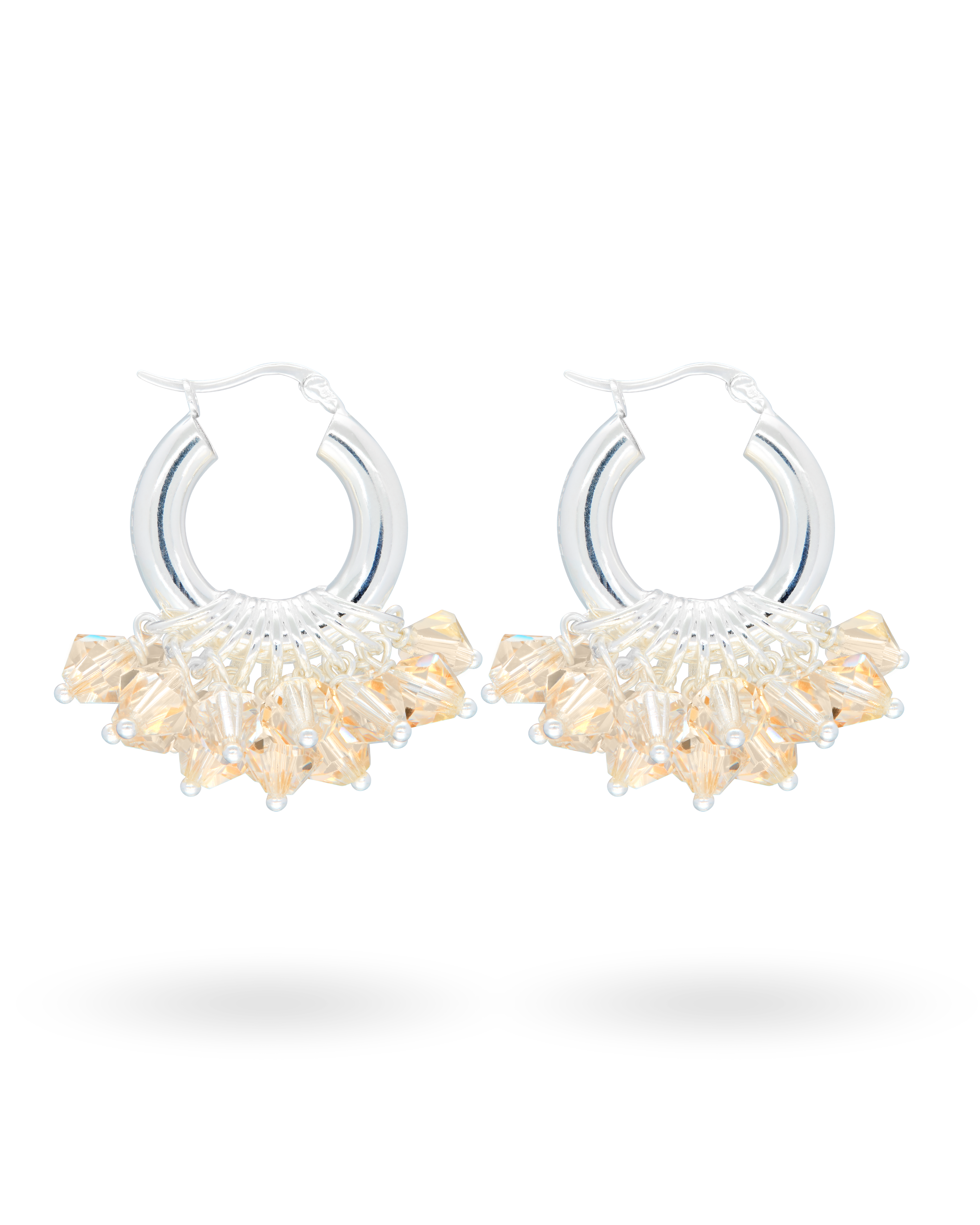 Golden Goddess Earrings in Silver