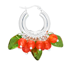 Lingonberry Beret Earrings in Silver