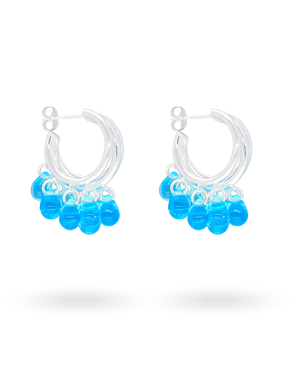 Mermaid Milkshake Earrings in Silver