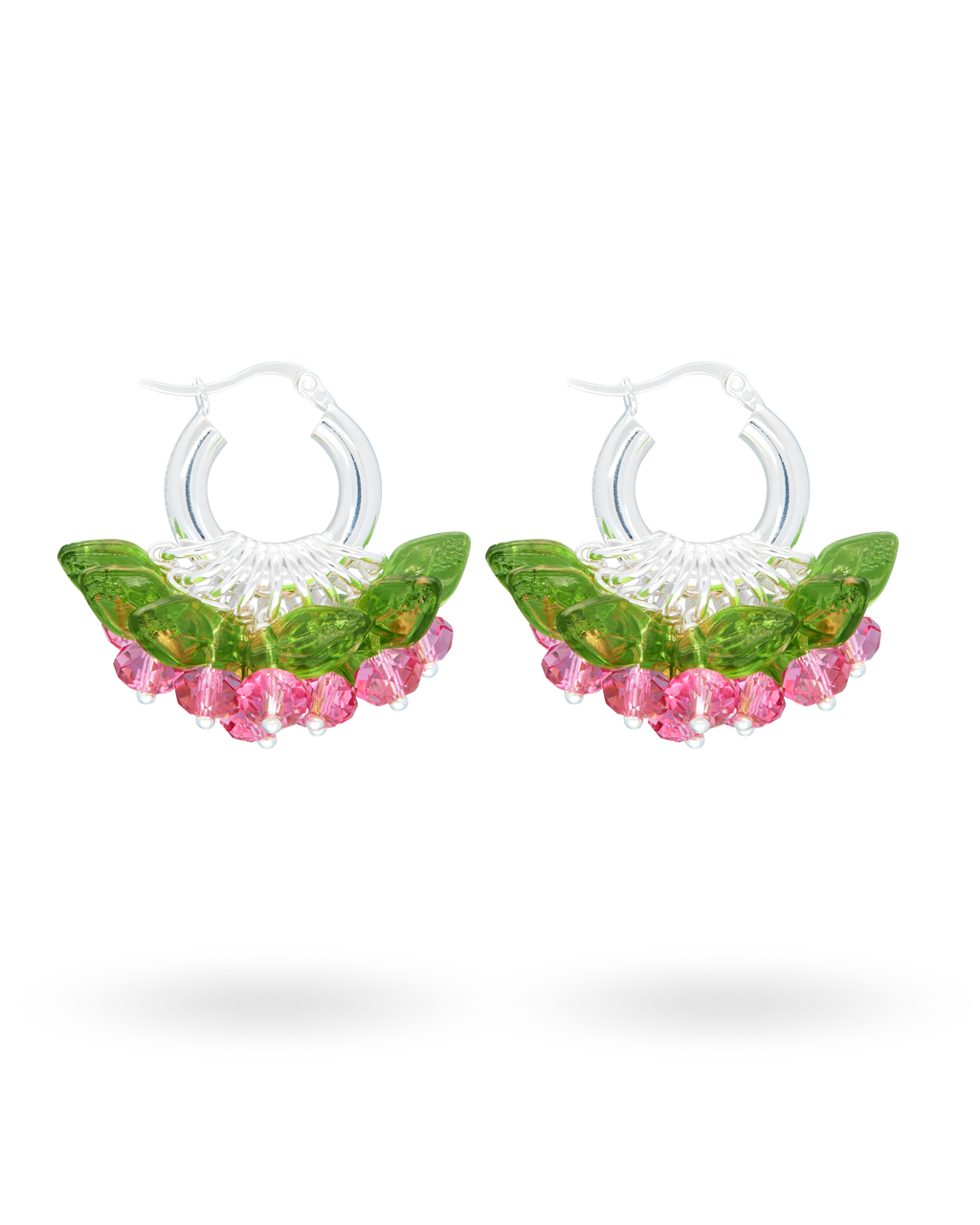 Mini Rose Fields Forever Earrings in Silver