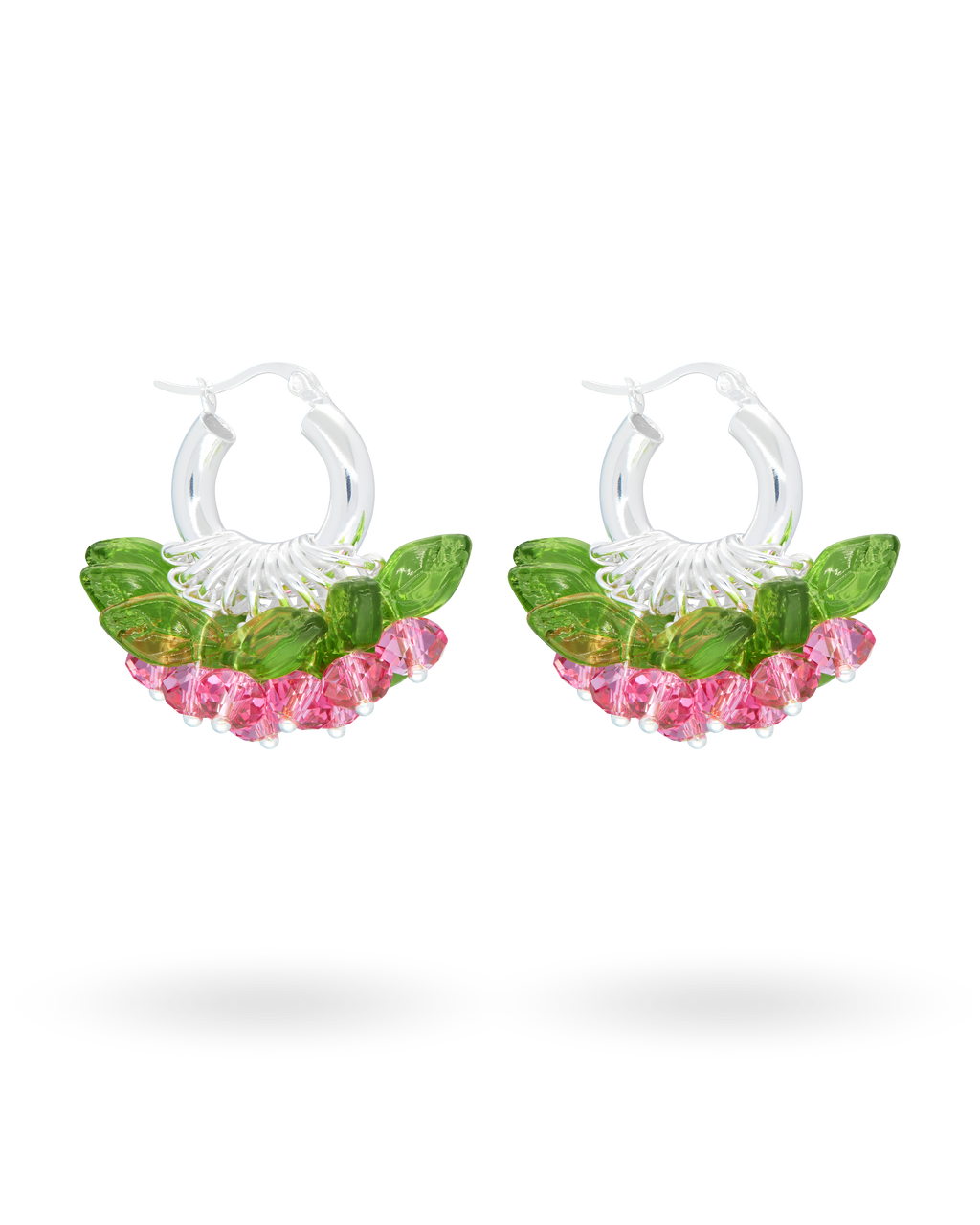 Mini Rose Fields Forever Earrings in Silver