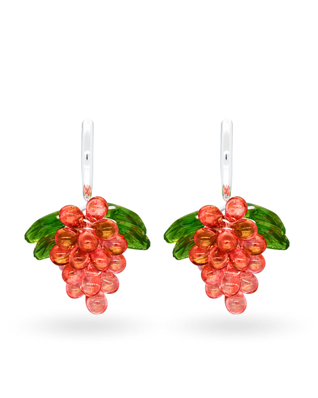 Raspberry Jelly Earrings in Silver