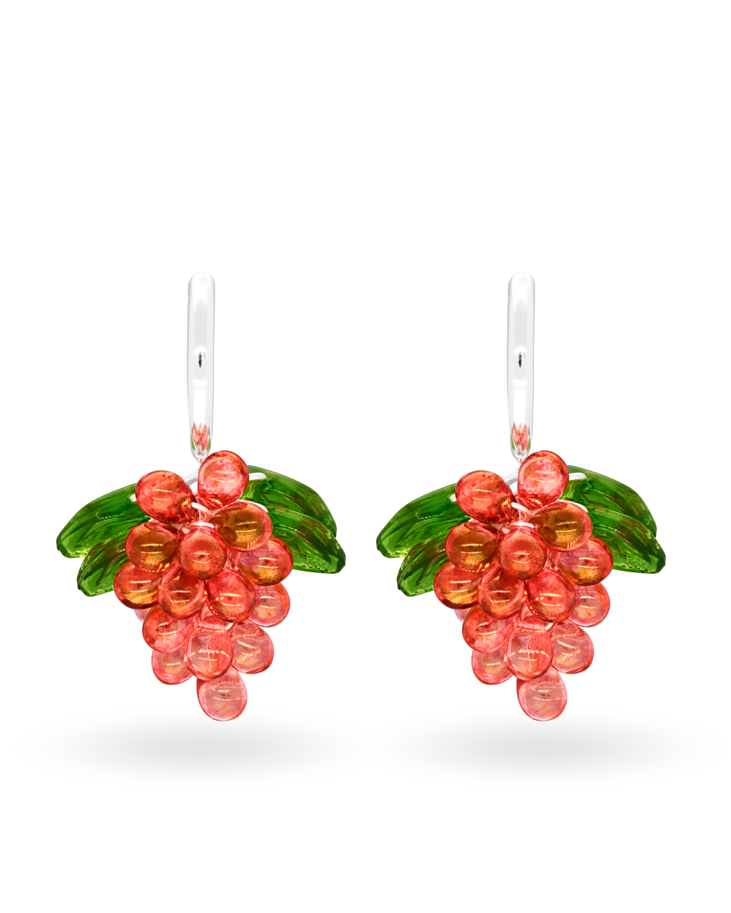 Raspberry Jelly Earrings in Silver
