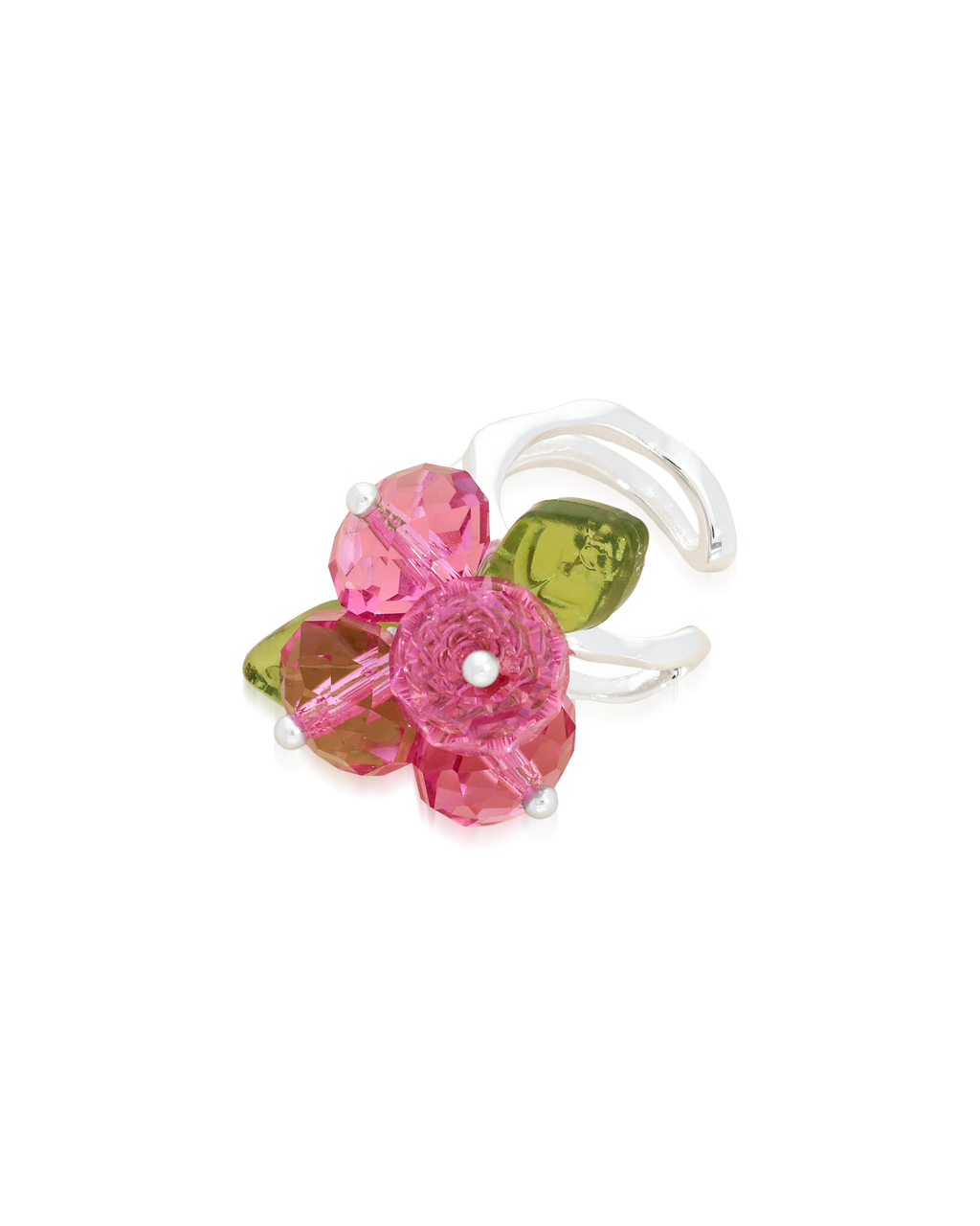 Rose Romance Earcuff in Silver