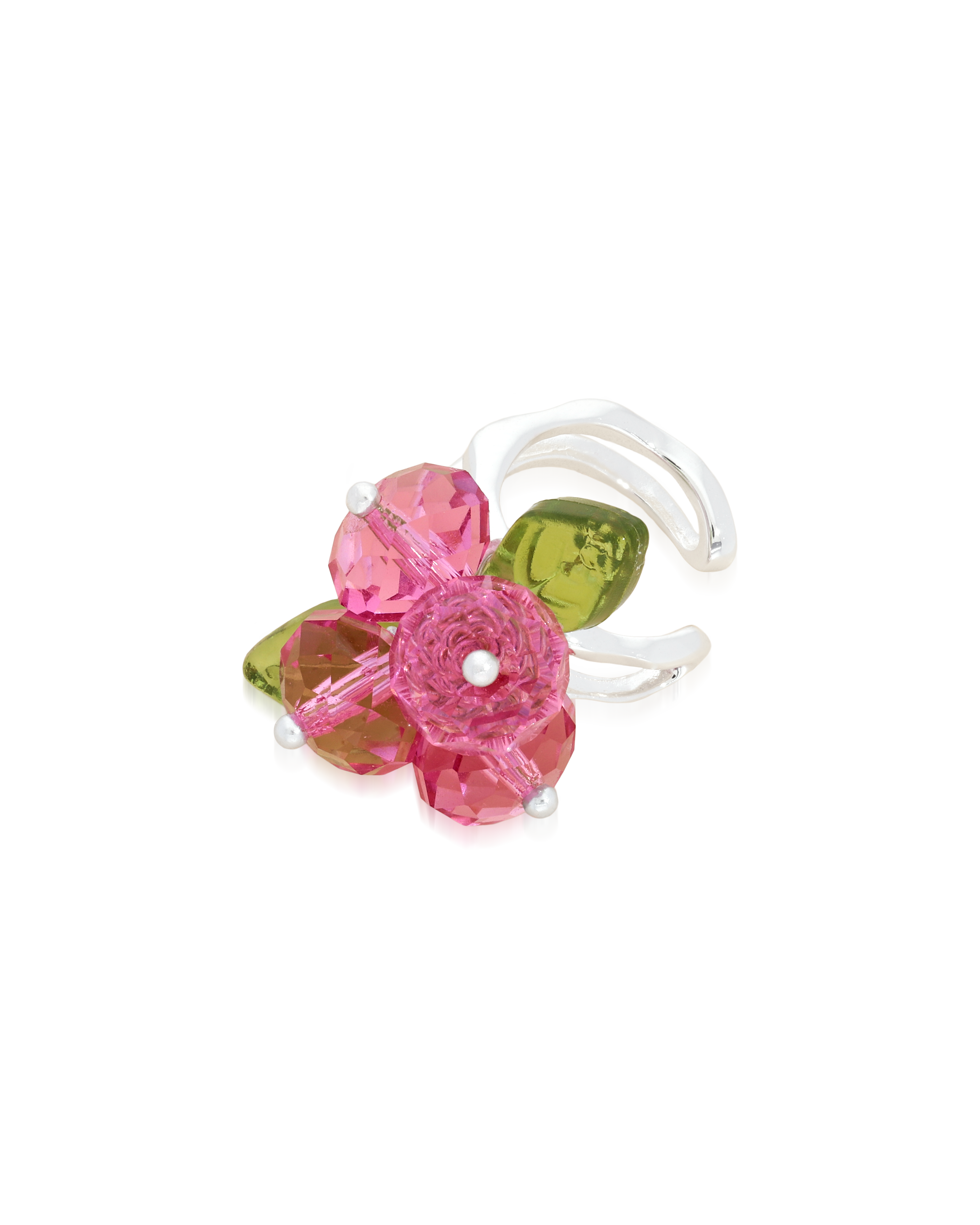 Rose Romance Earcuff in Silver