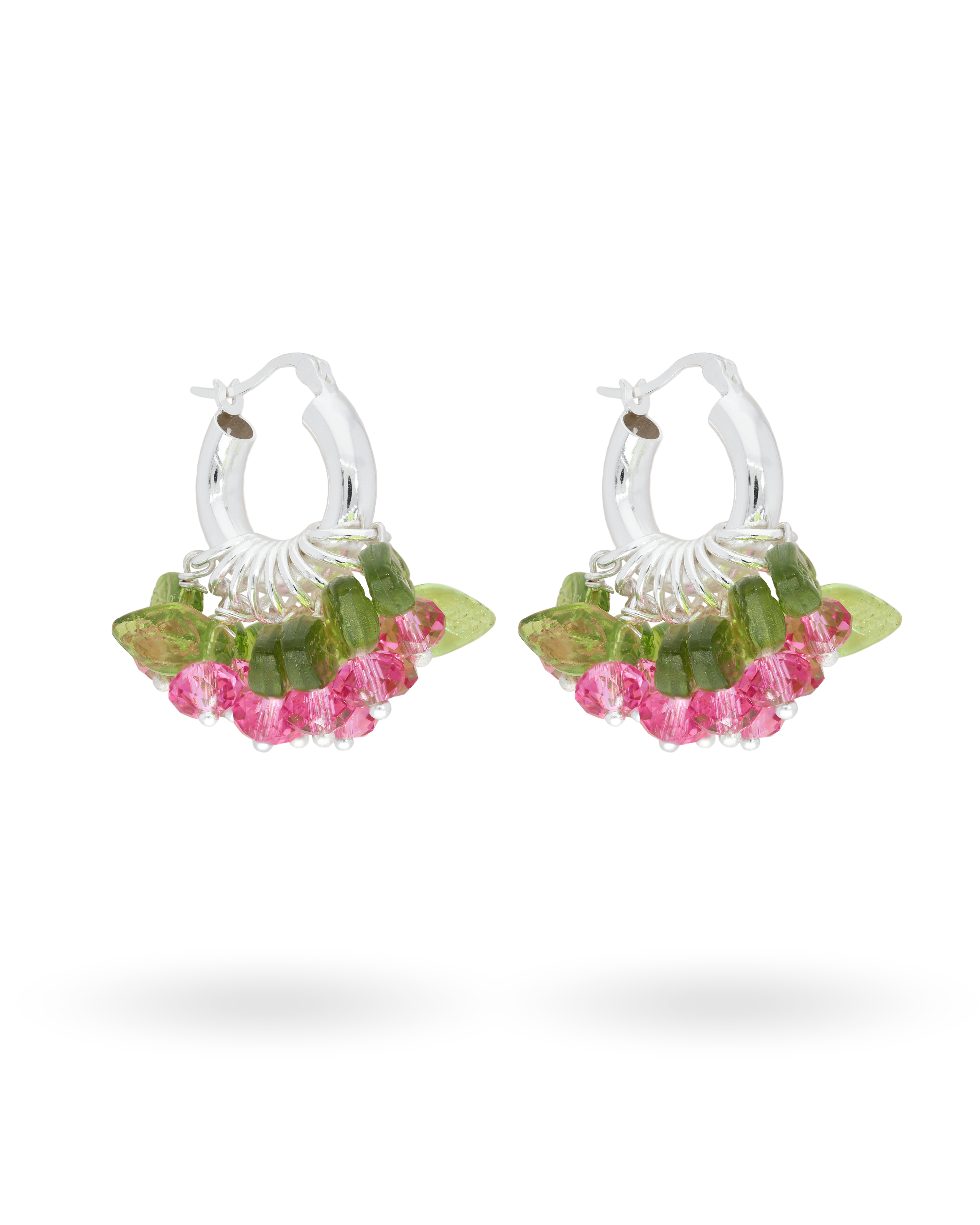 Mini Rose Fields Forever Earrings in Silver