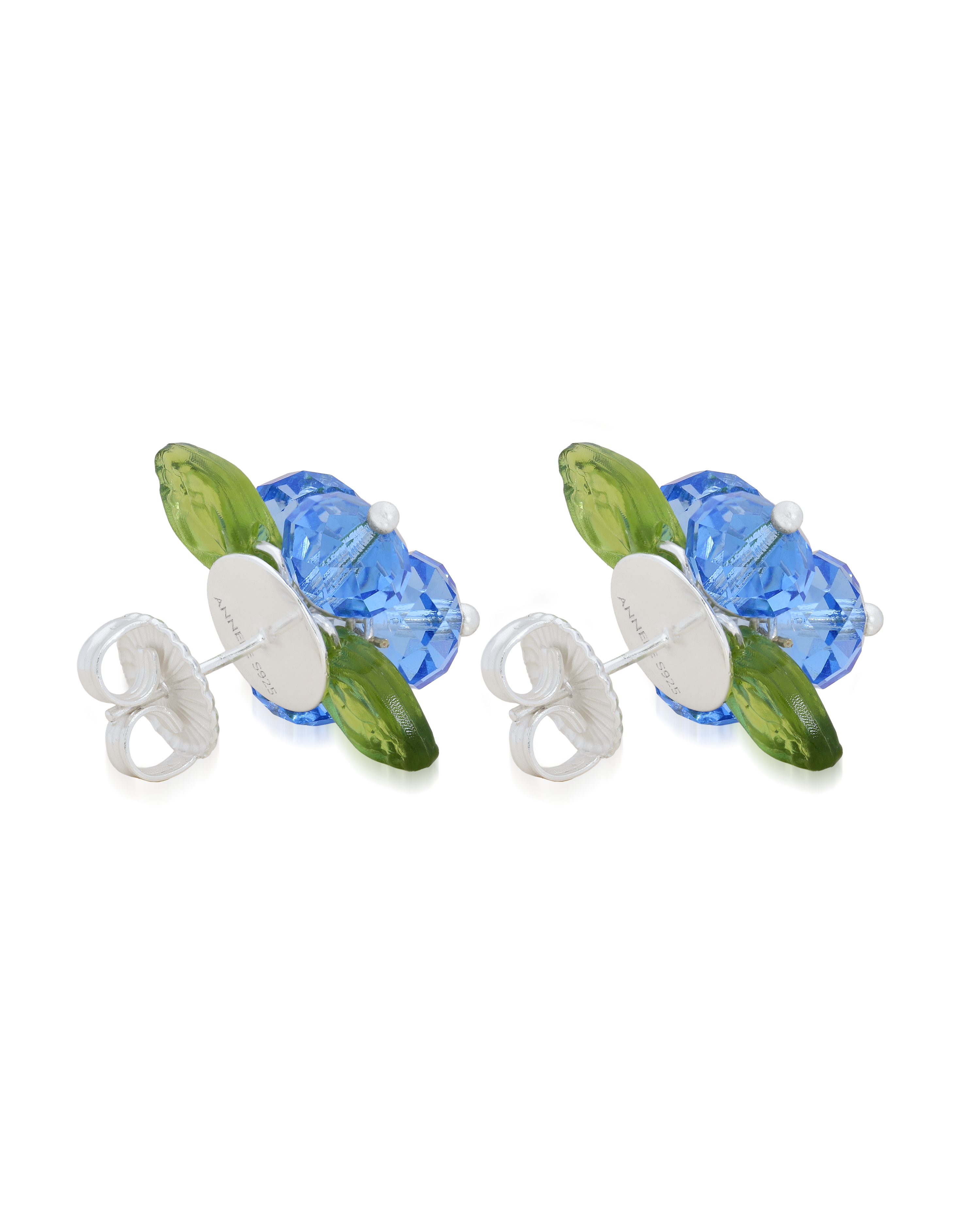 Blueberry Romance Earrings in Silver