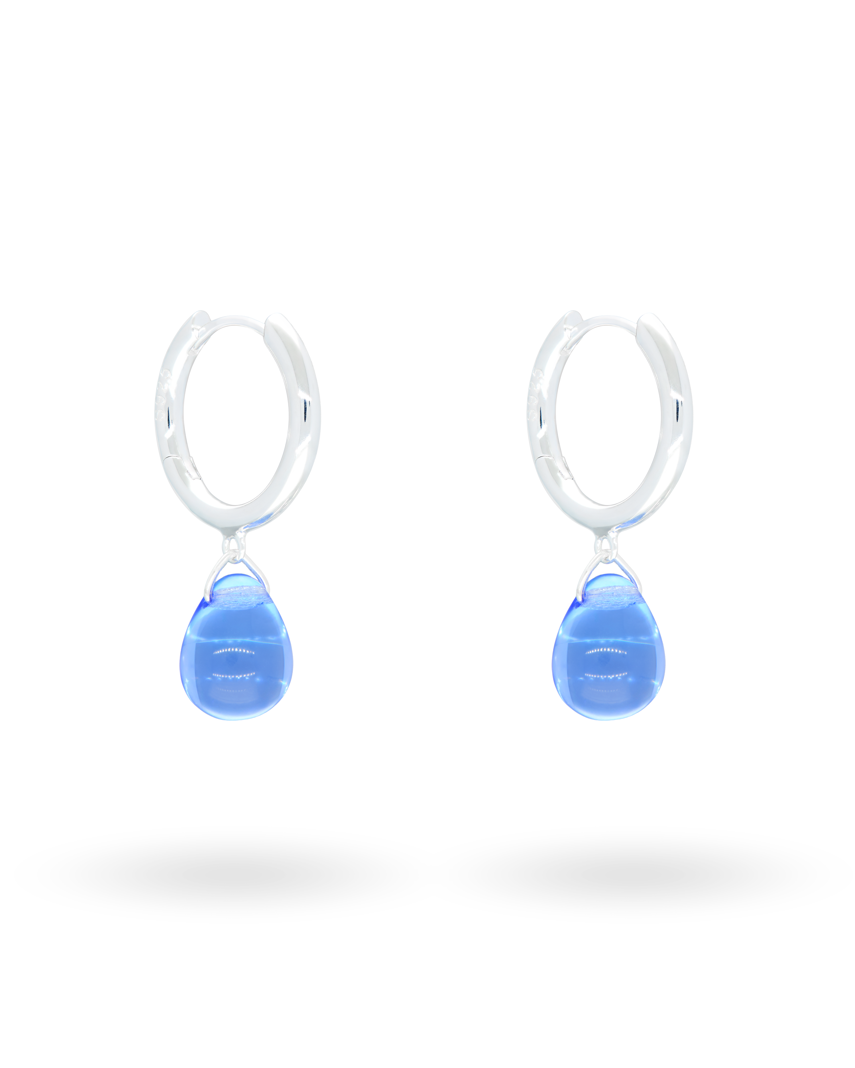 Sugar Drop Blue Earrings in Silver