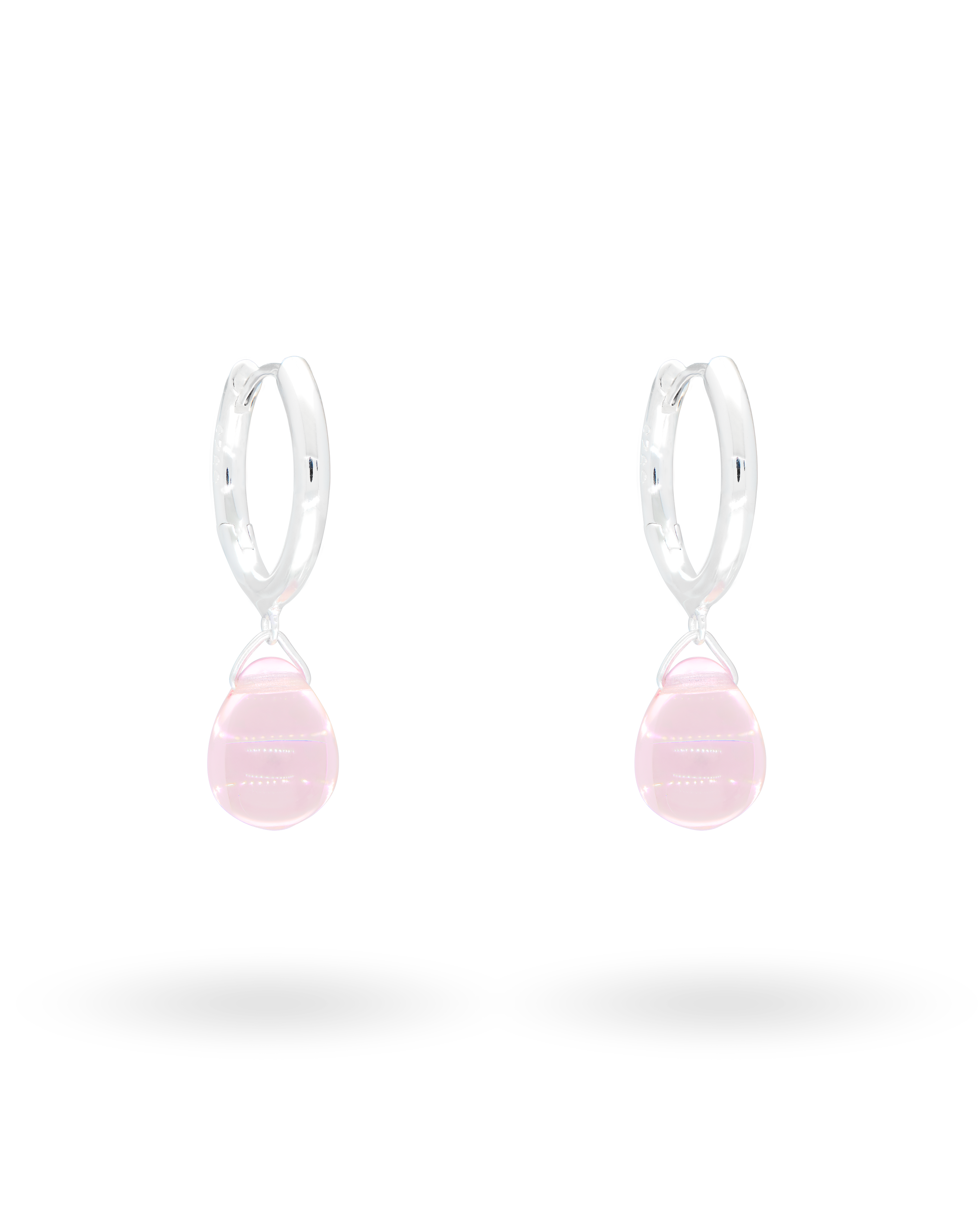 Sugar Drop Pink Earrings in Silver