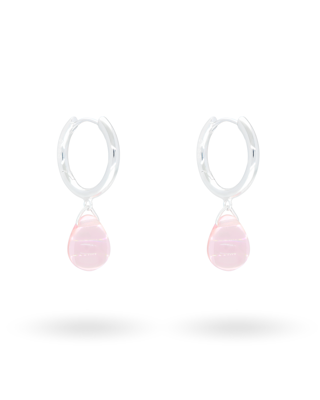 Sugar Drop Pink Earrings in Silver