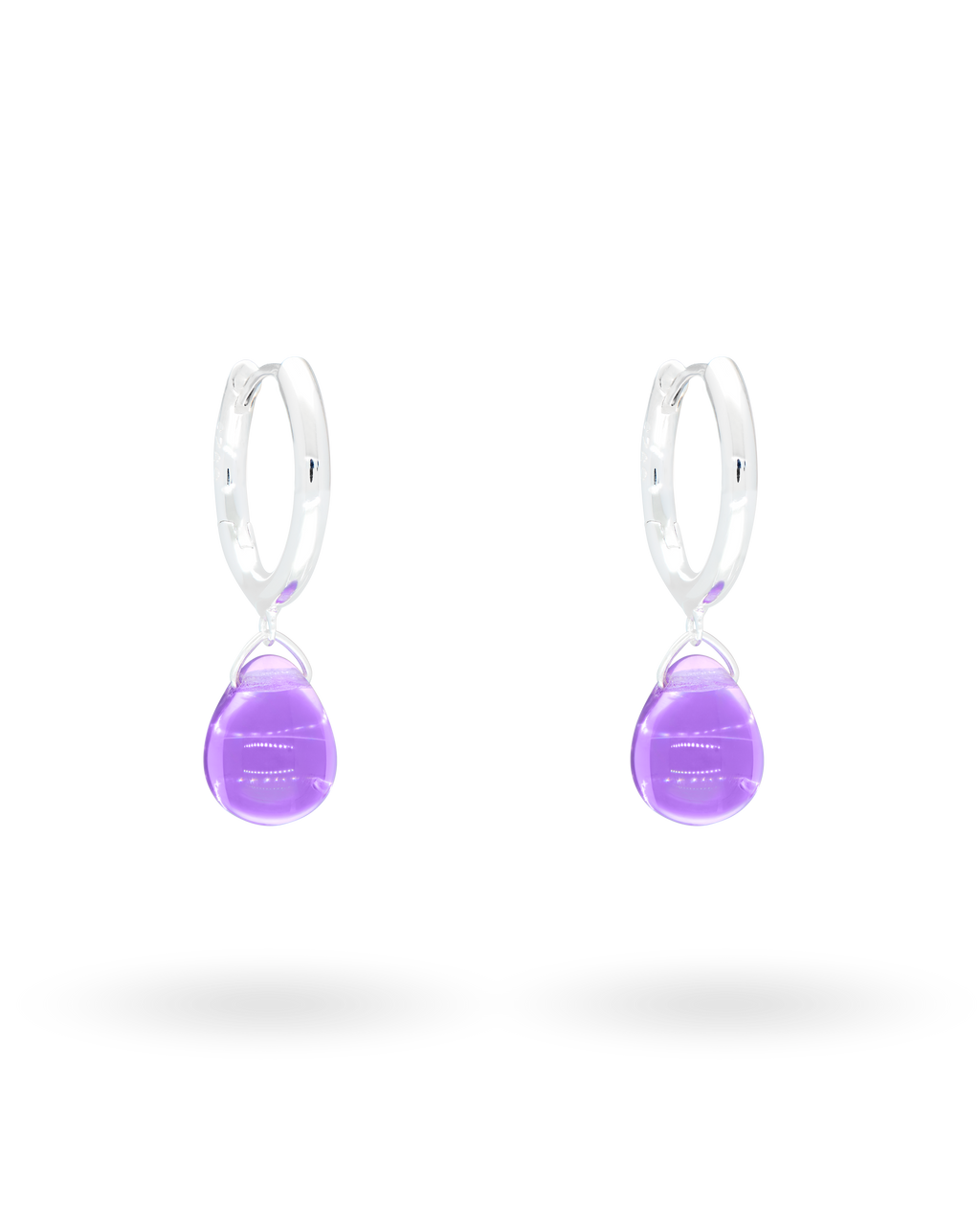 Sugar Drop Violet Earrings in Silver