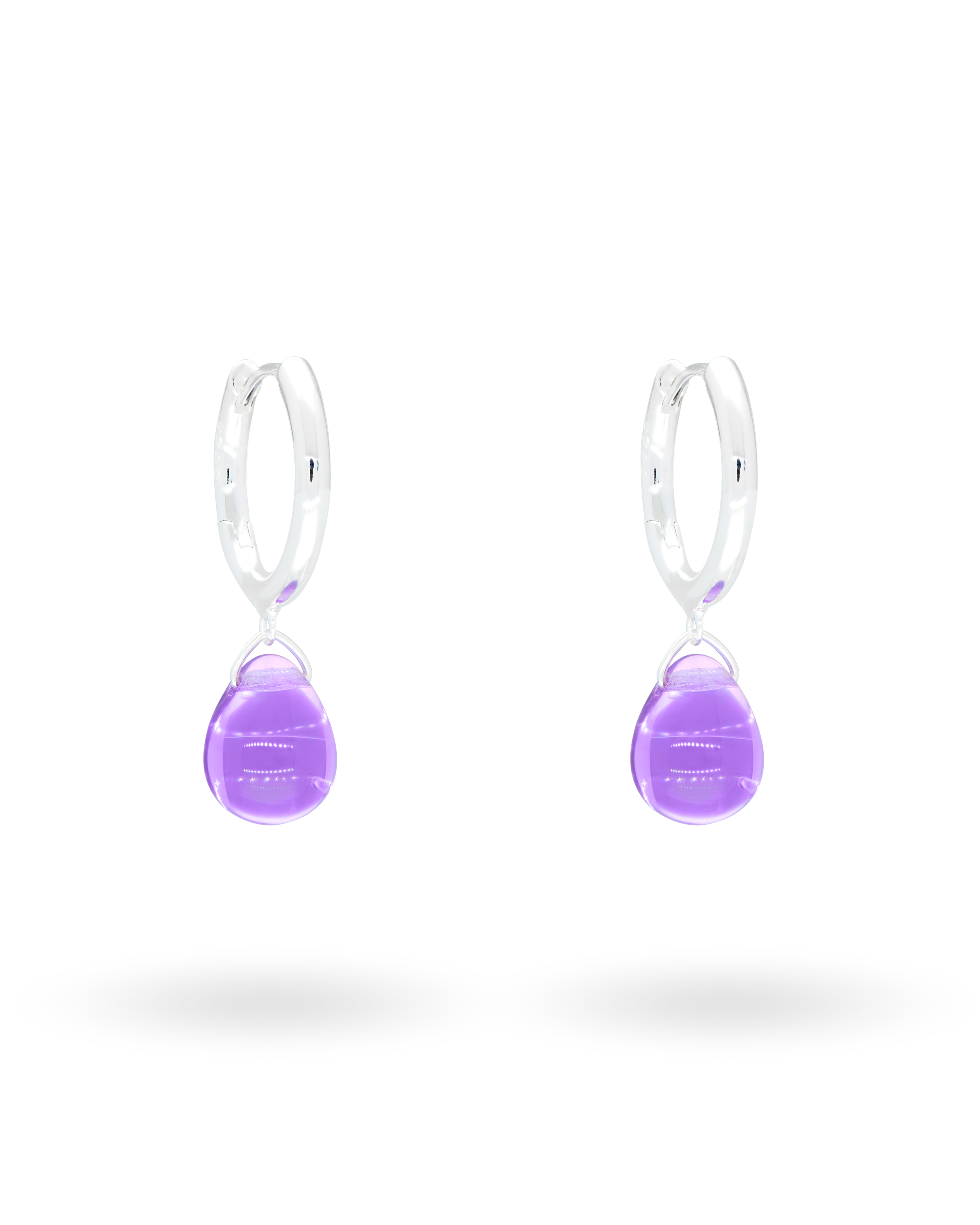 Sugar Drop Violet Earrings in Silver