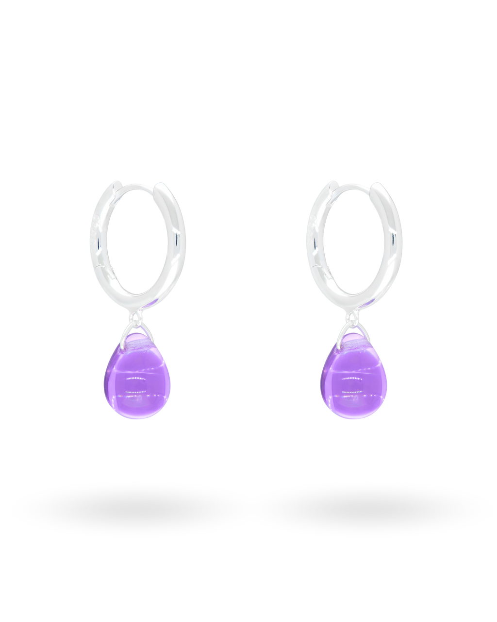 Sugar Drop Violet Earrings in Silver