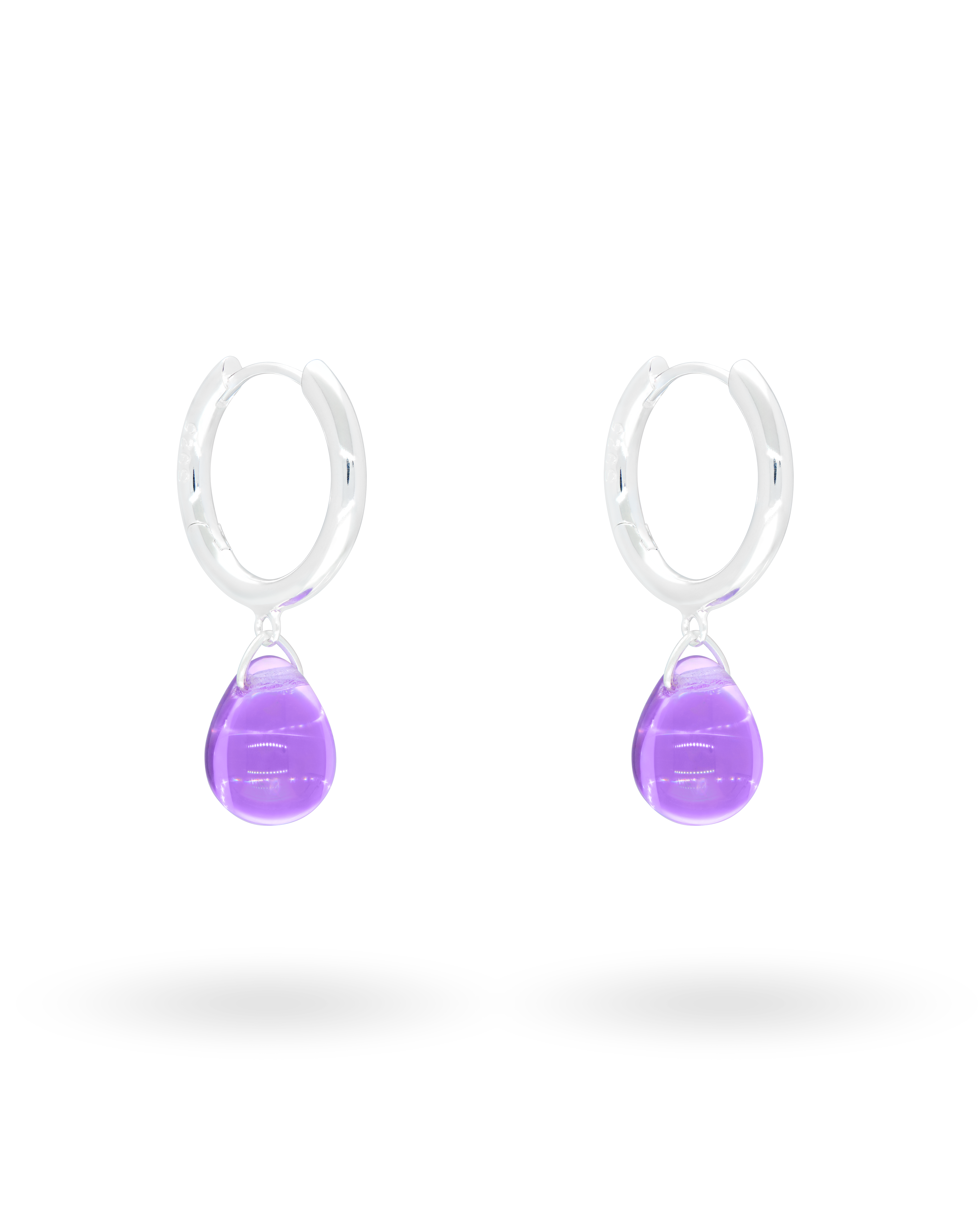 Sugar Drop Violet Earrings in Silver