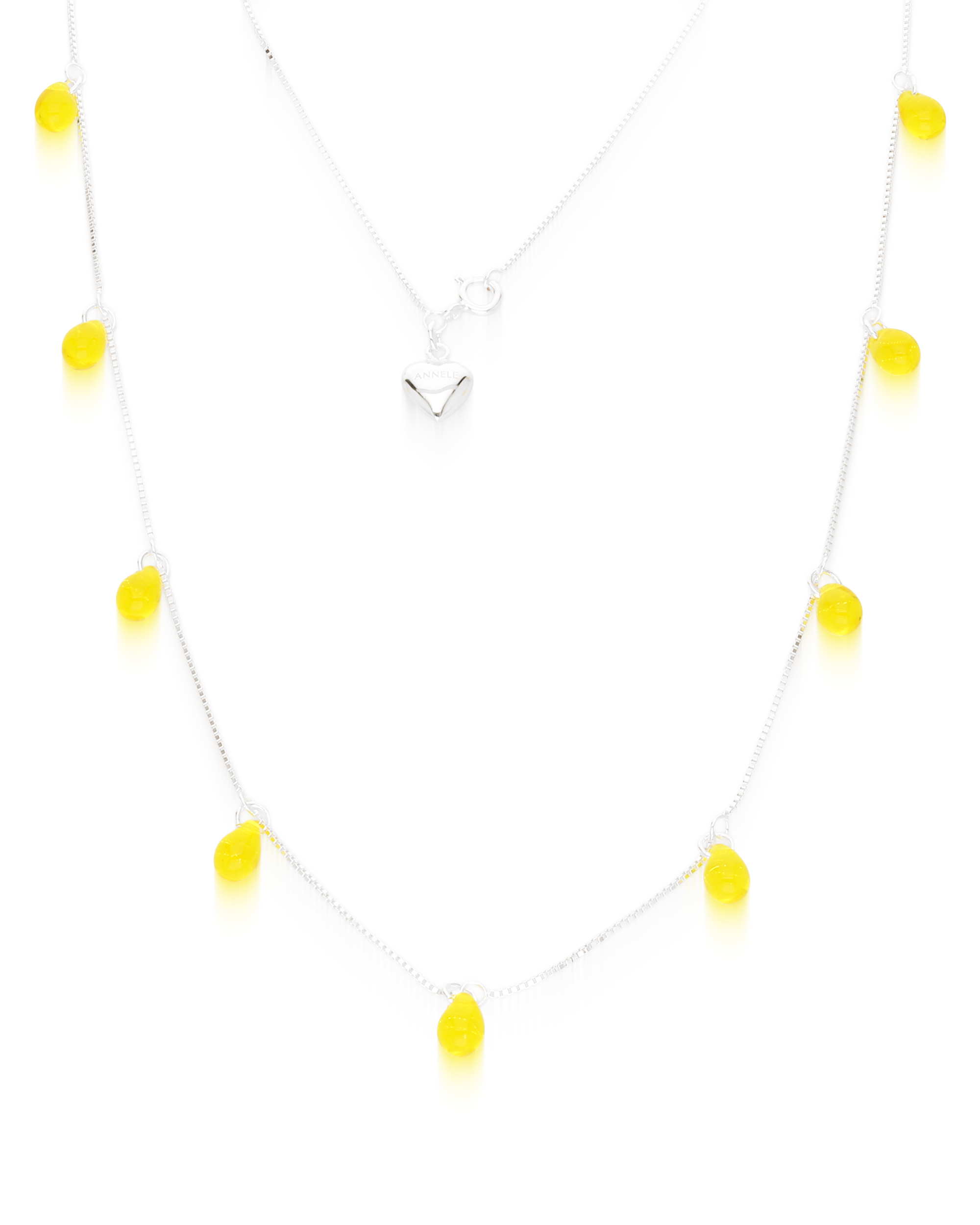Lemon Iced Tea Necklace in Silver