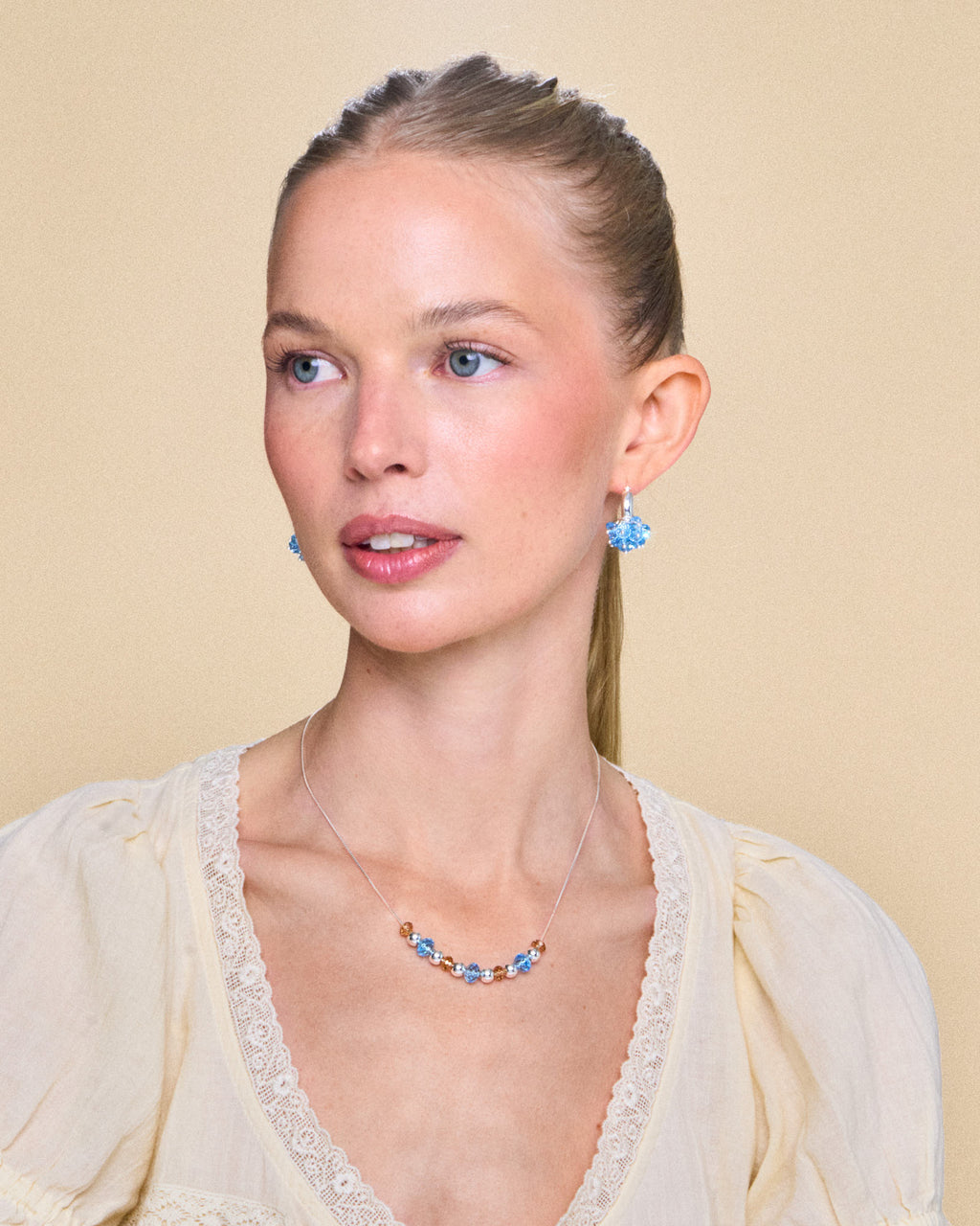 Mini Aquamarine Earrings in Silver