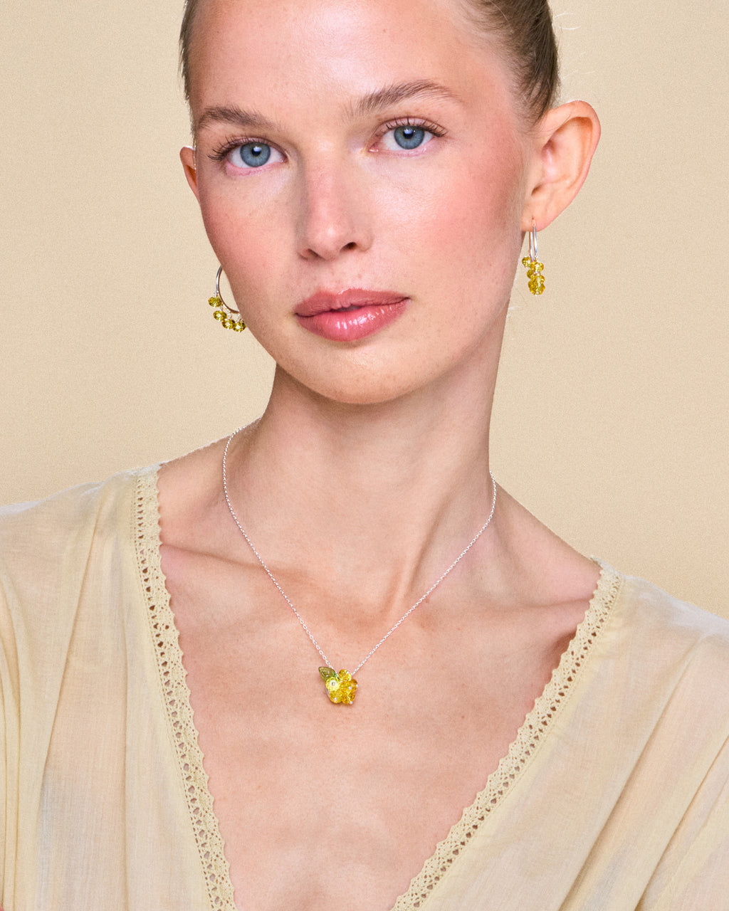 Lemon Cake Necklace in Silver