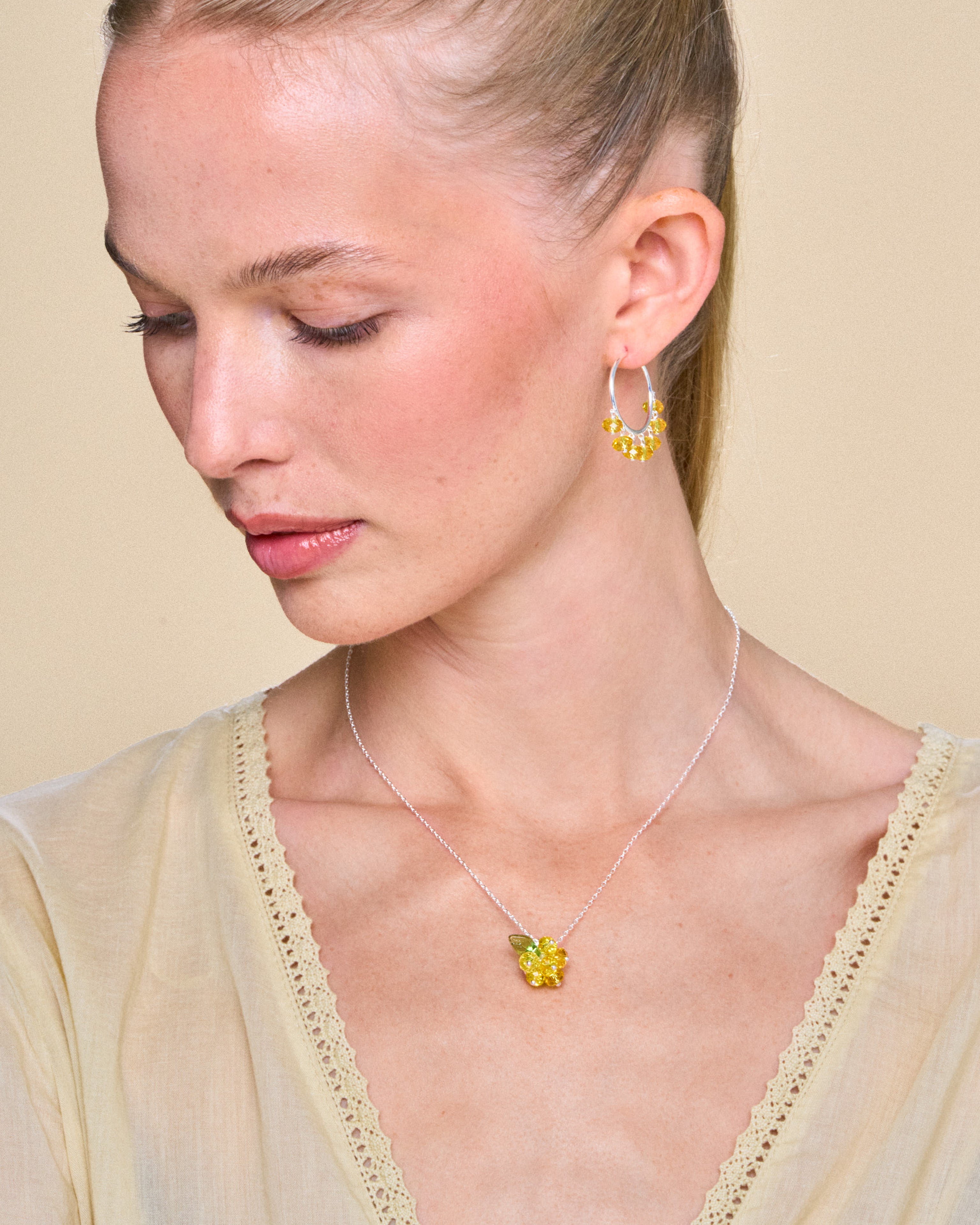 Lemon Cake Necklace in Silver