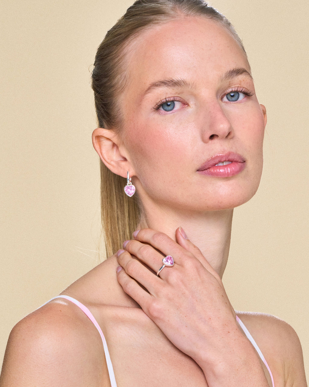 Sweethearts Light Pink Ring in Silver