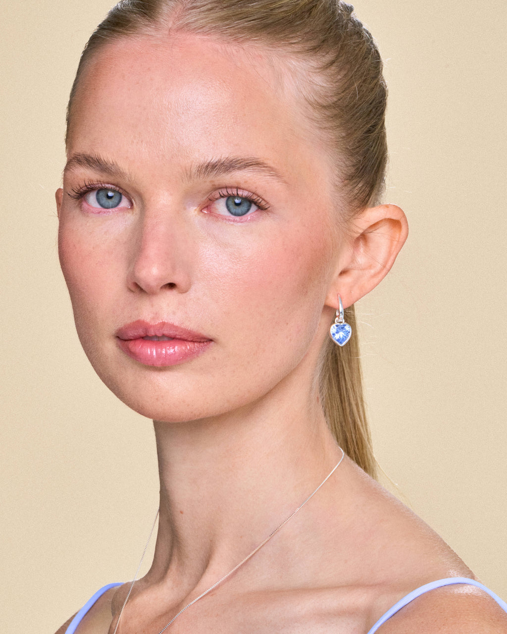 Sweethearts Blue Earrings in Silver