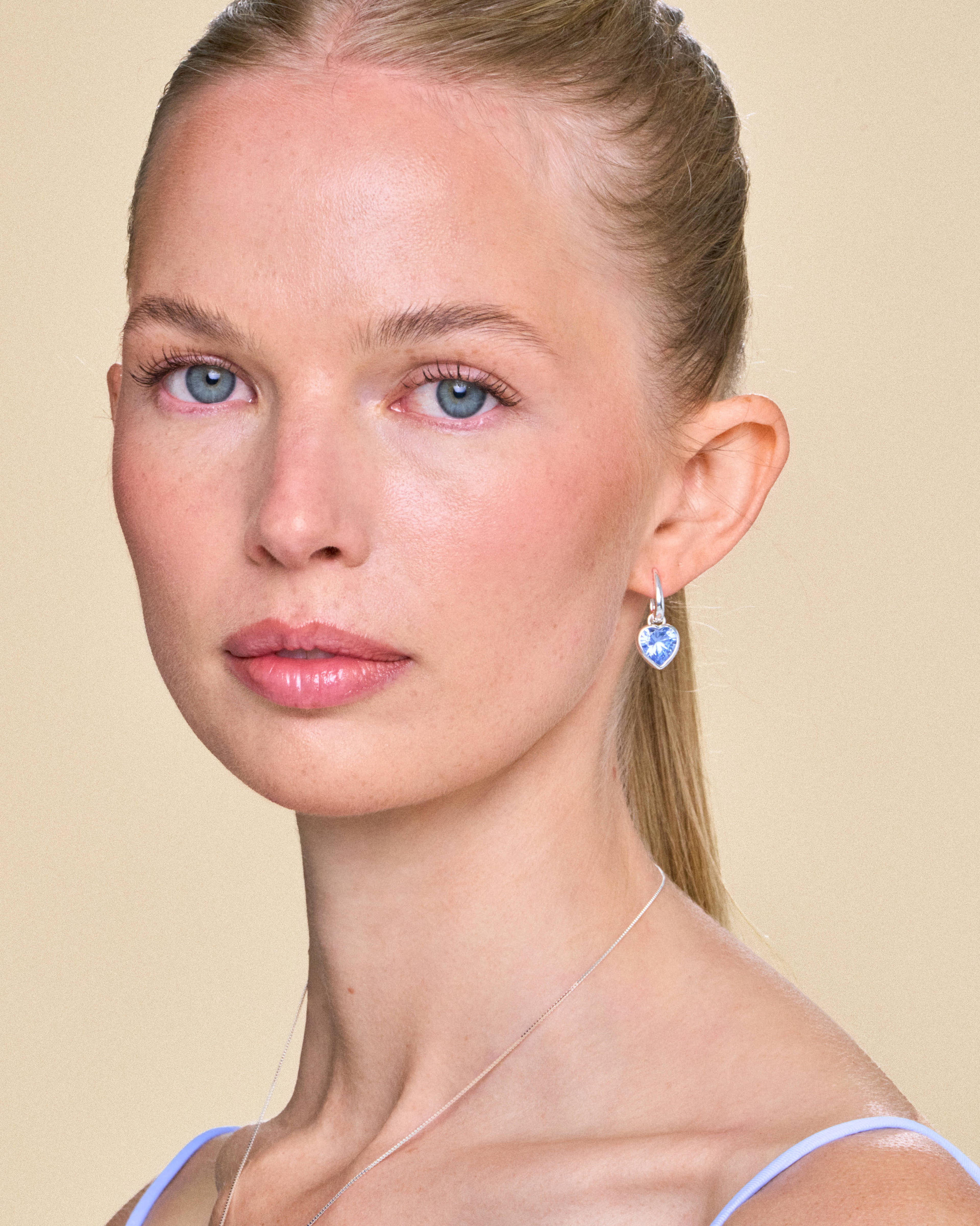 Sweethearts Blue Earrings in Silver