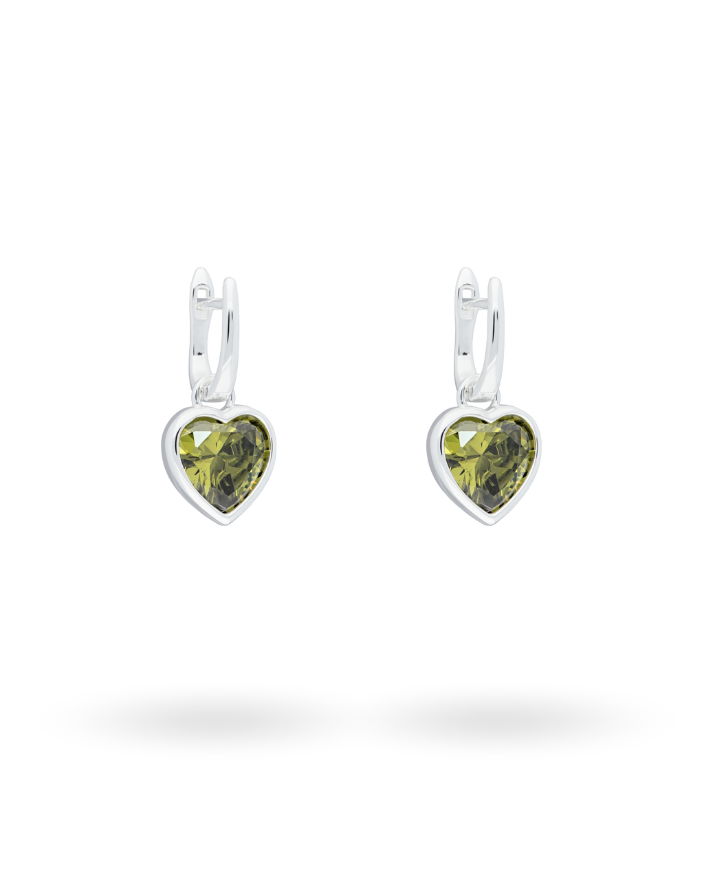 Sweethearts Green Earrings in Silver