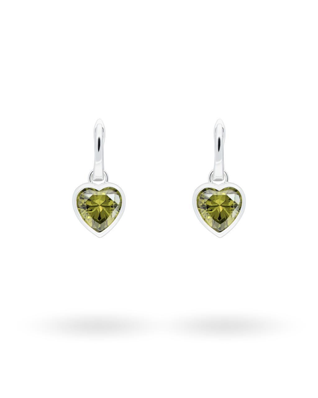 Sweethearts Green Earrings in Silver