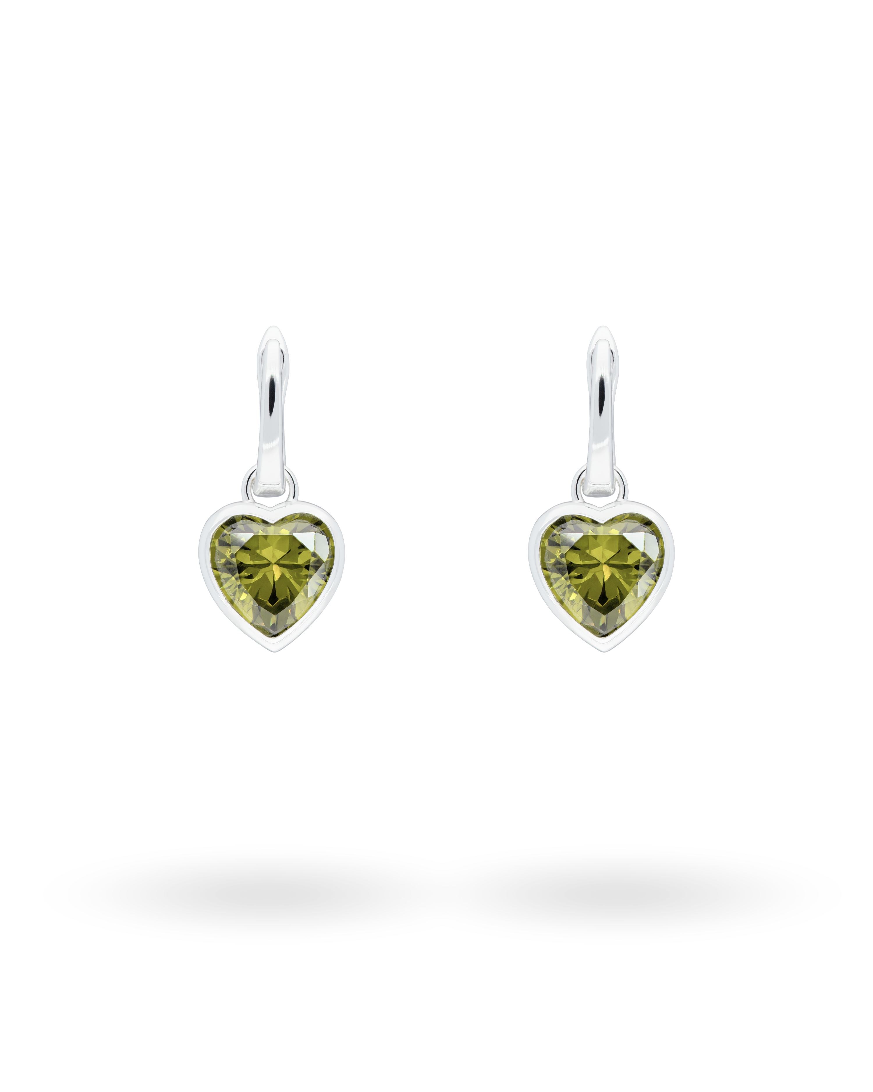 Sweethearts Green Earrings in Silver