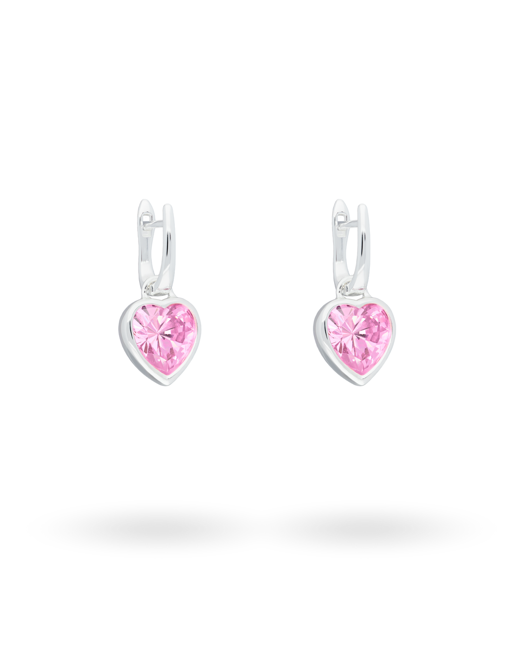 Sweethearts Light Pink Earrings in Silver