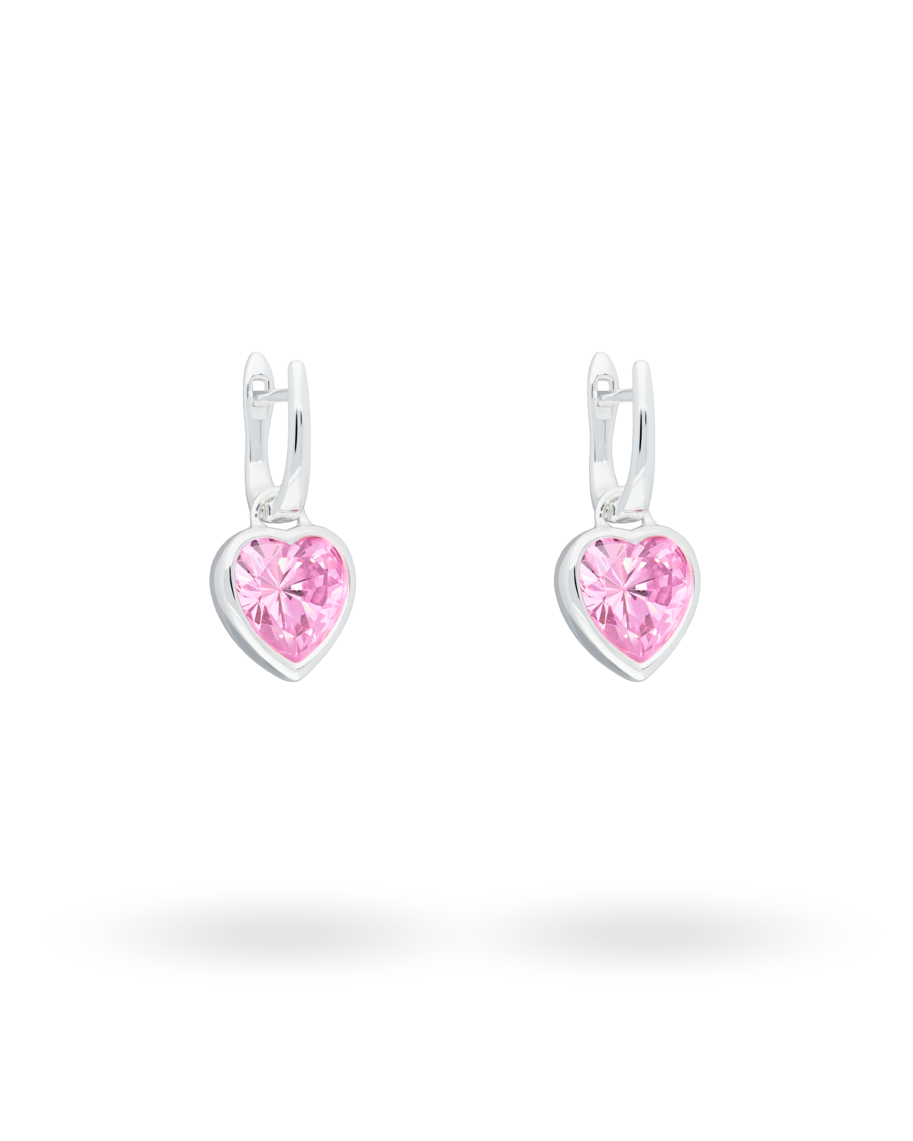 Sweethearts Light Pink Earrings in Silver