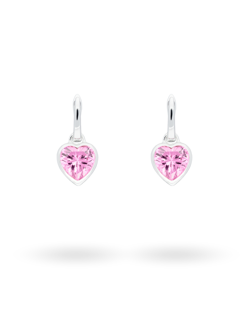 Sweethearts Light Pink Earrings in Silver