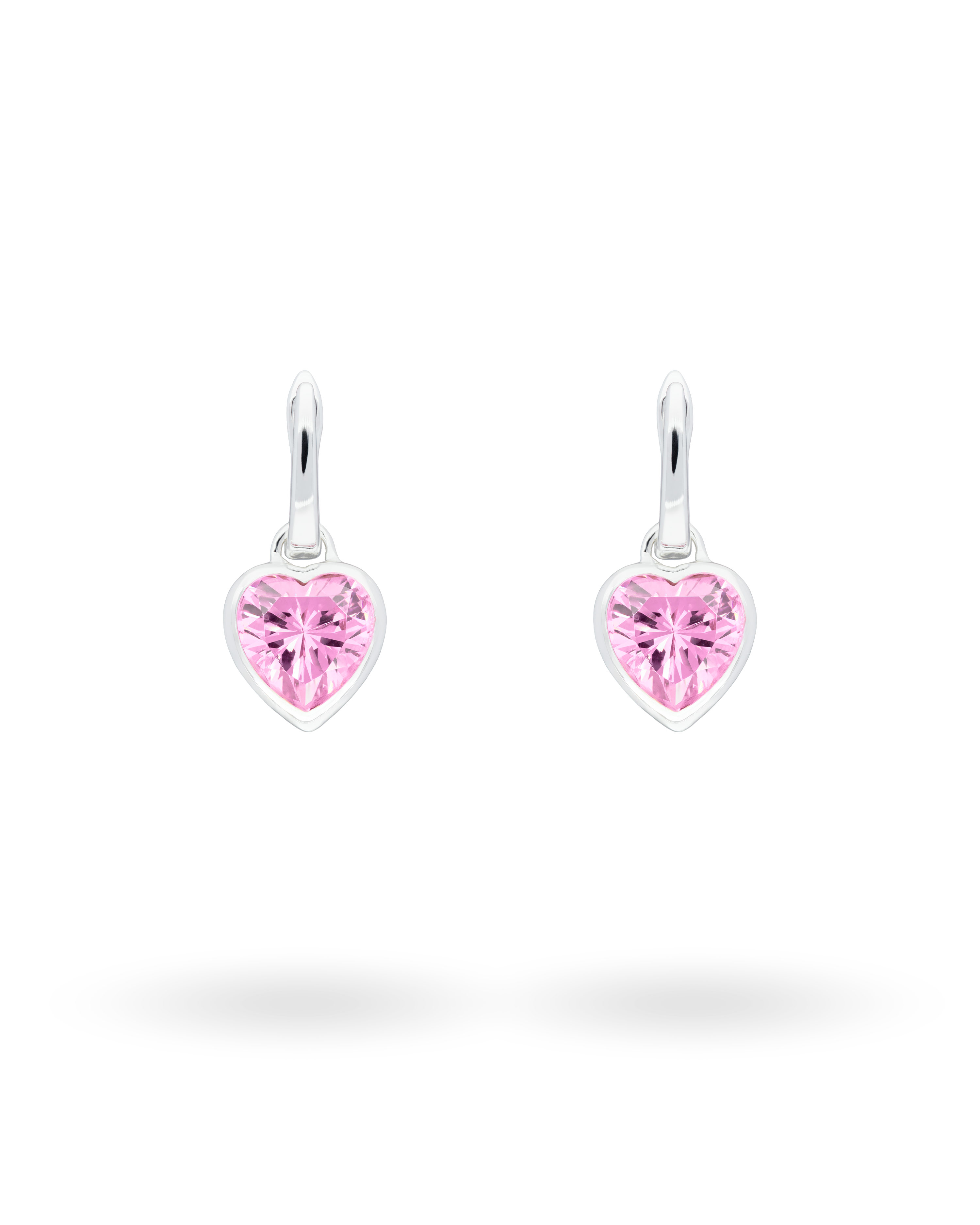 Sweethearts Light Pink Earrings in Silver