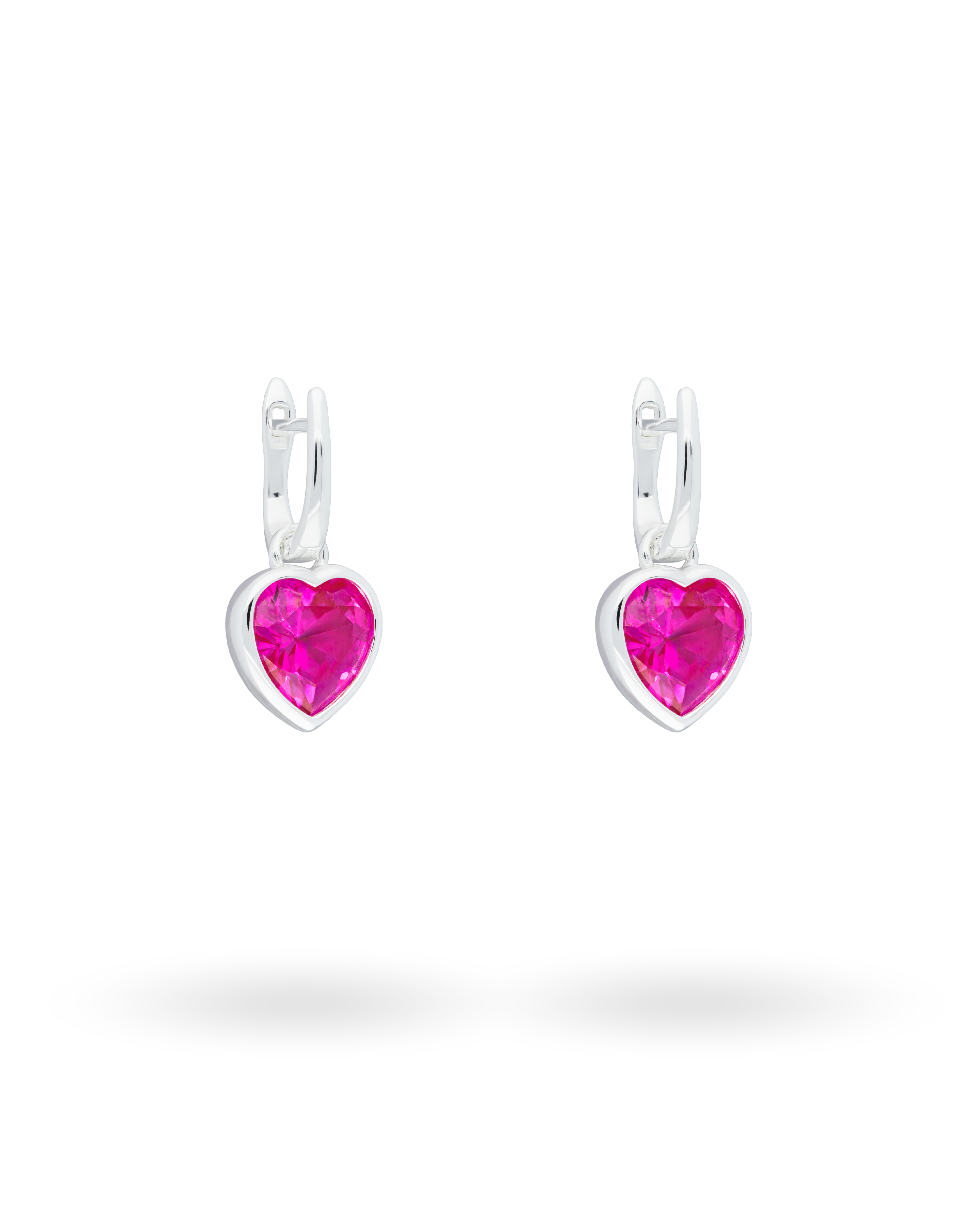 Sweethearts Pink Earrings in Silver