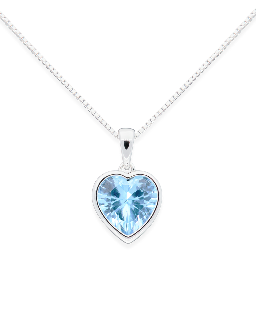 Sweethearts Blue Necklace in Silver