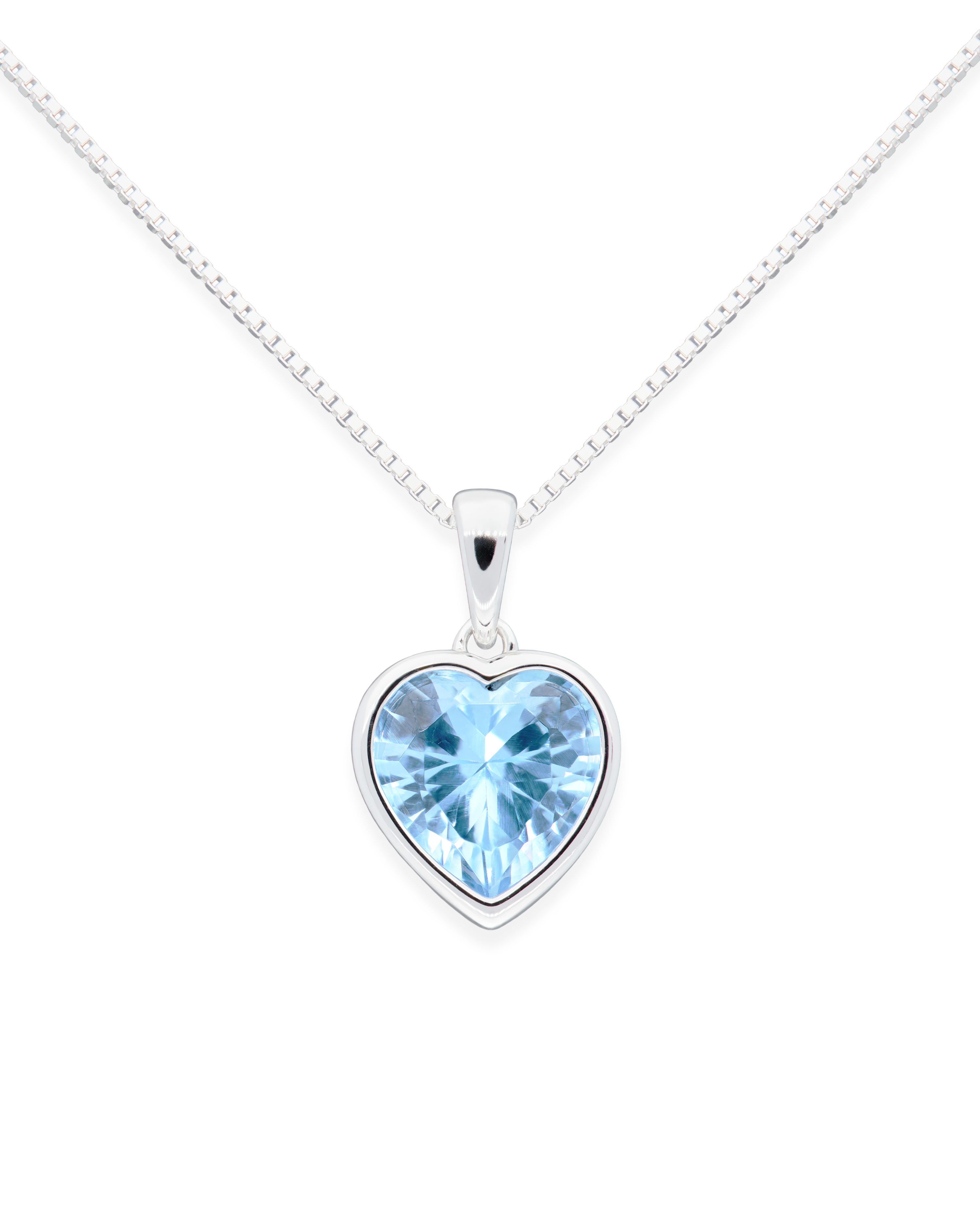 Sweethearts Blue Necklace in Silver