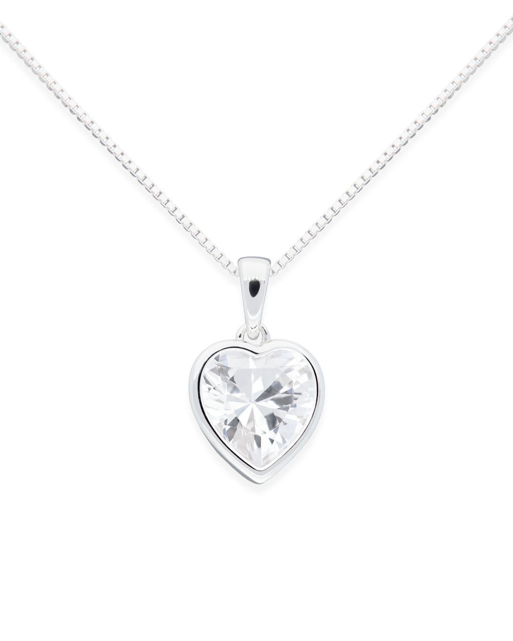 Sweethearts Crystal Necklace in Silver