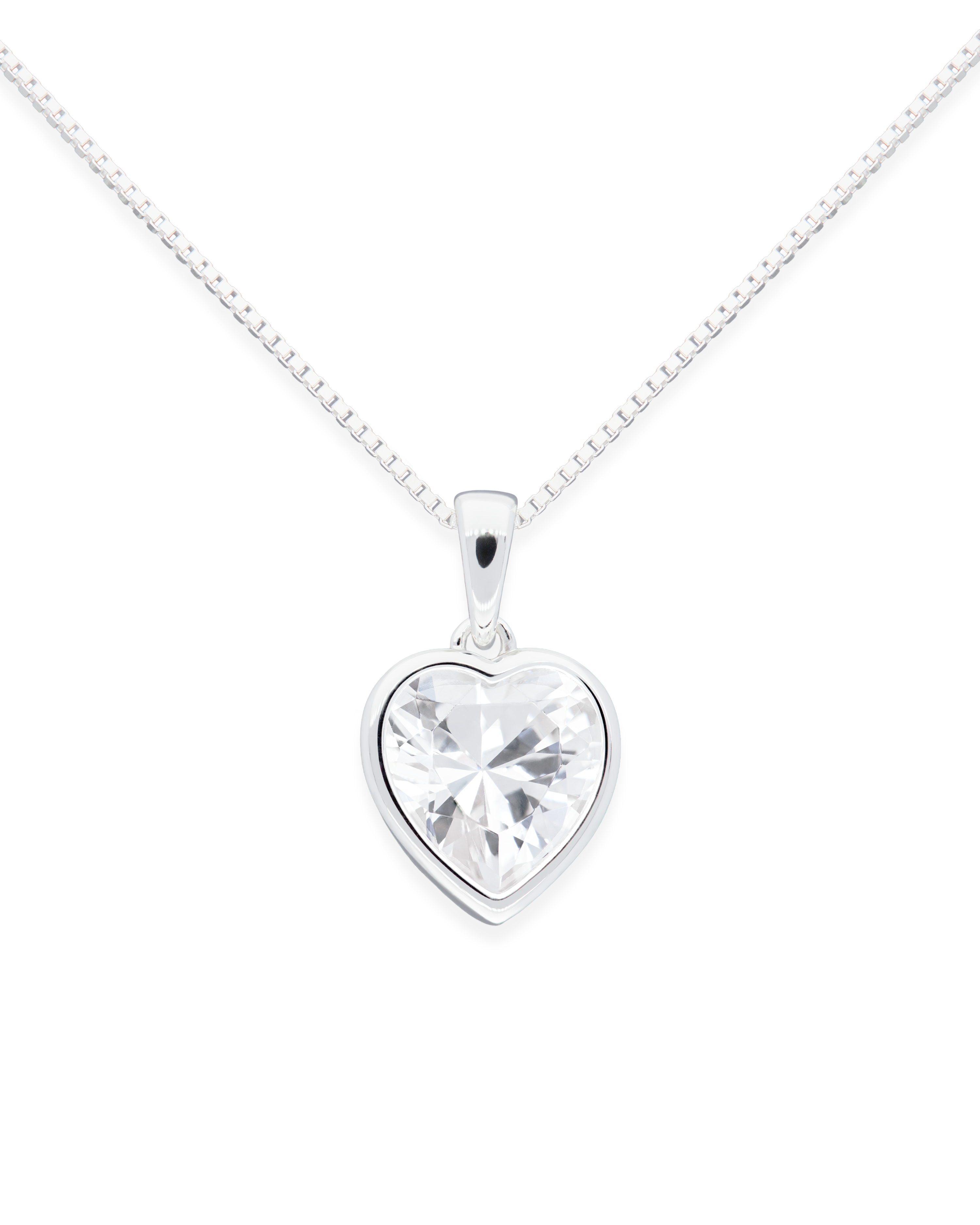 Sweethearts Crystal Necklace in Silver