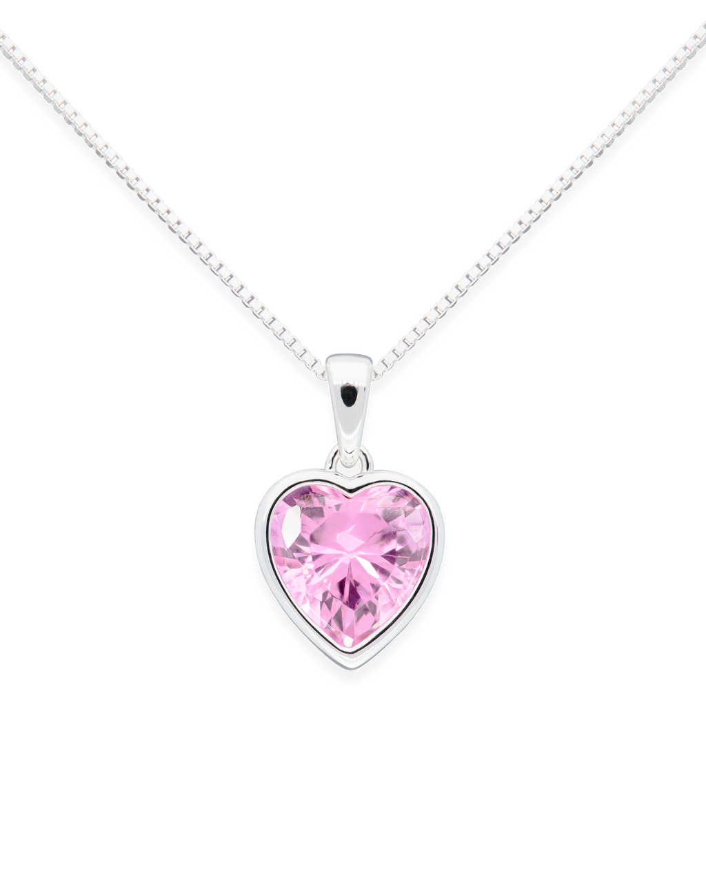 Sweethearts Light Pink Necklace in Silver