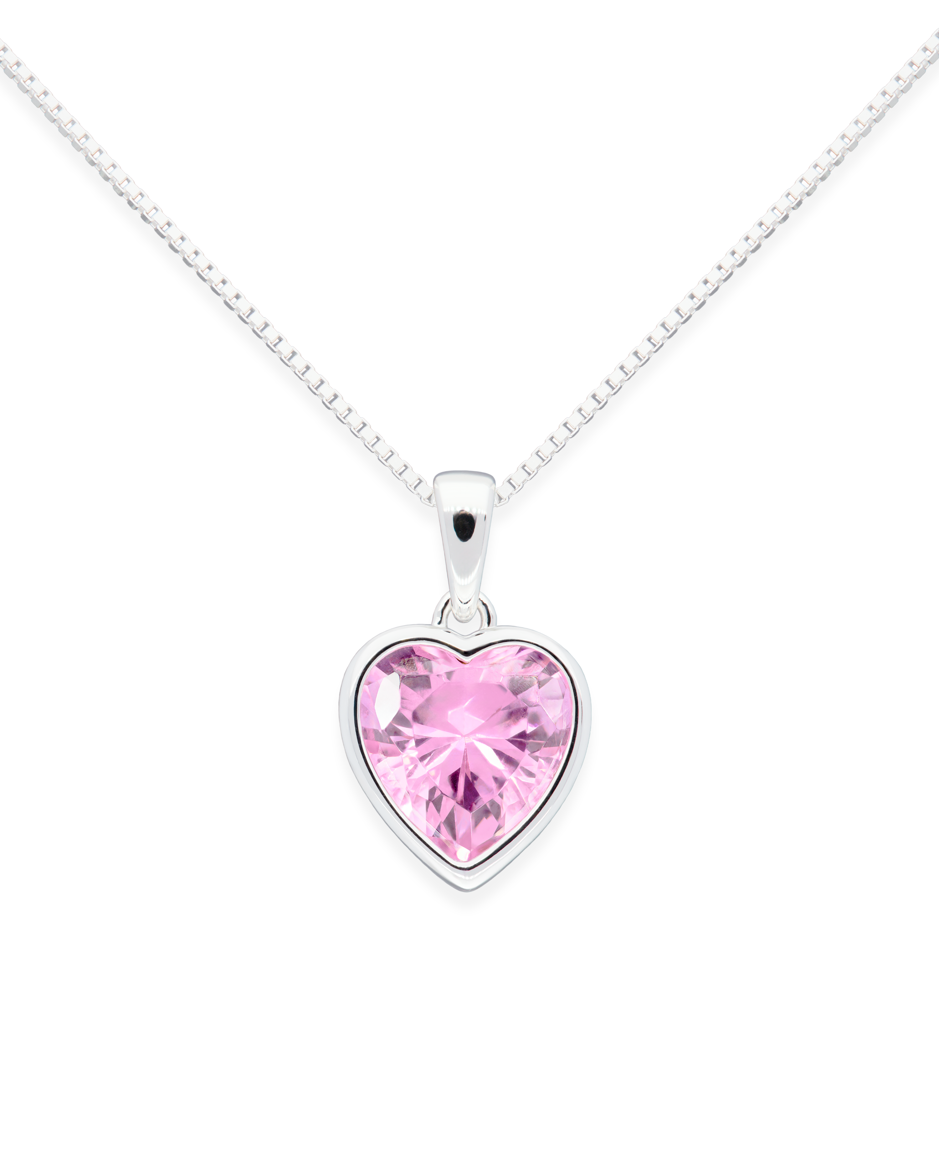 Sweethearts Light Pink Necklace in Silver