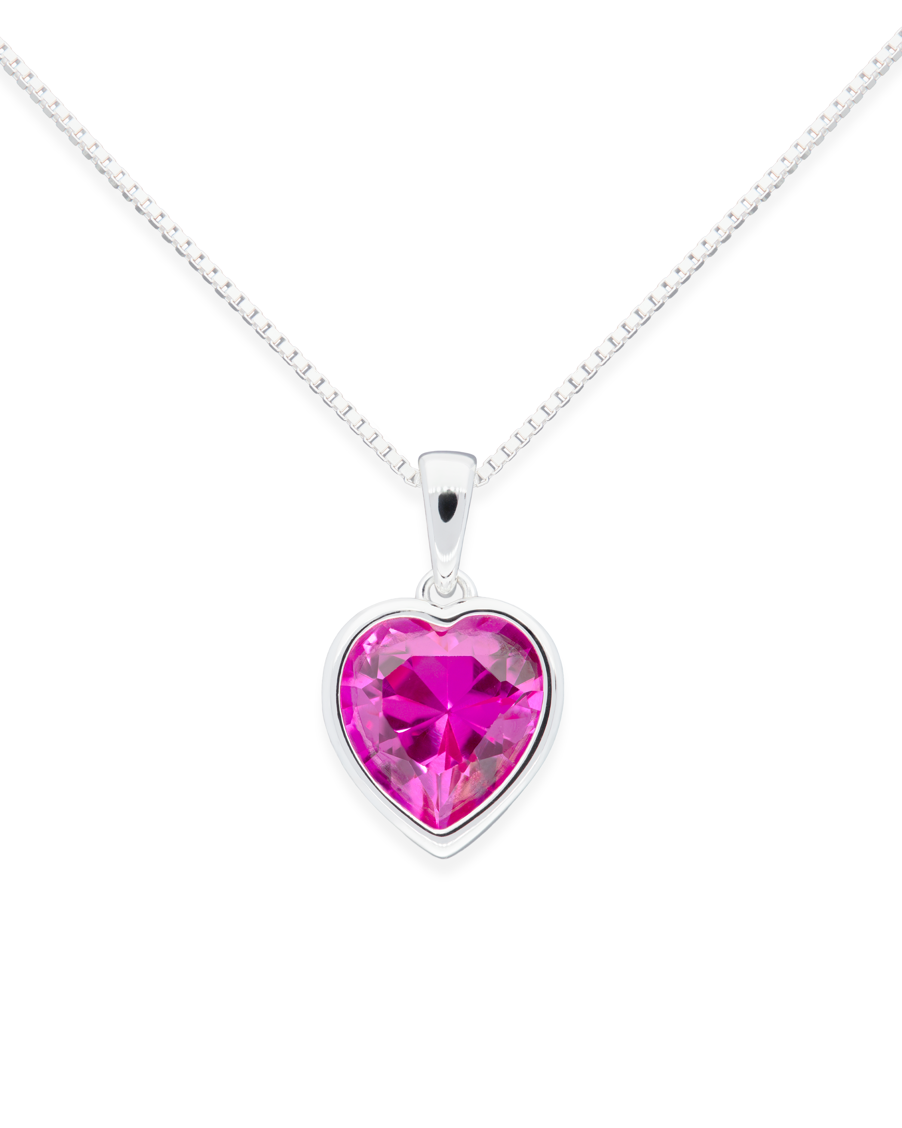 Sweethearts Pink Necklace in Silver