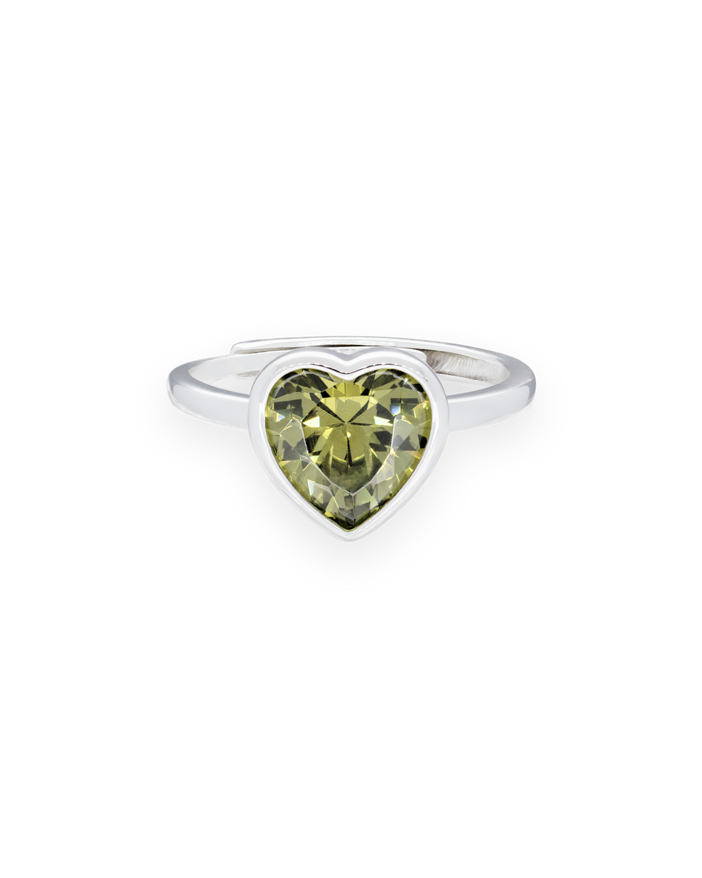 Sweethearts Green Ring in Silver