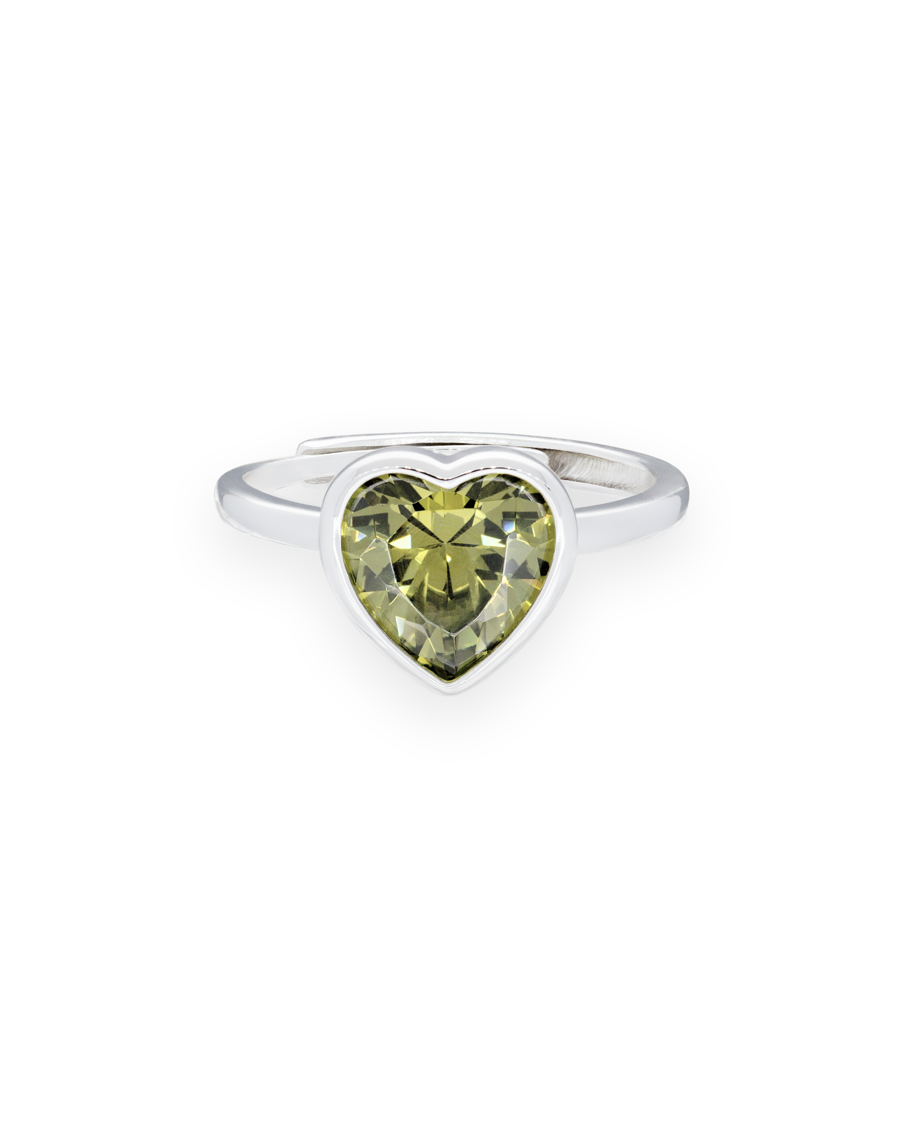 Sweethearts Green Ring in Silver