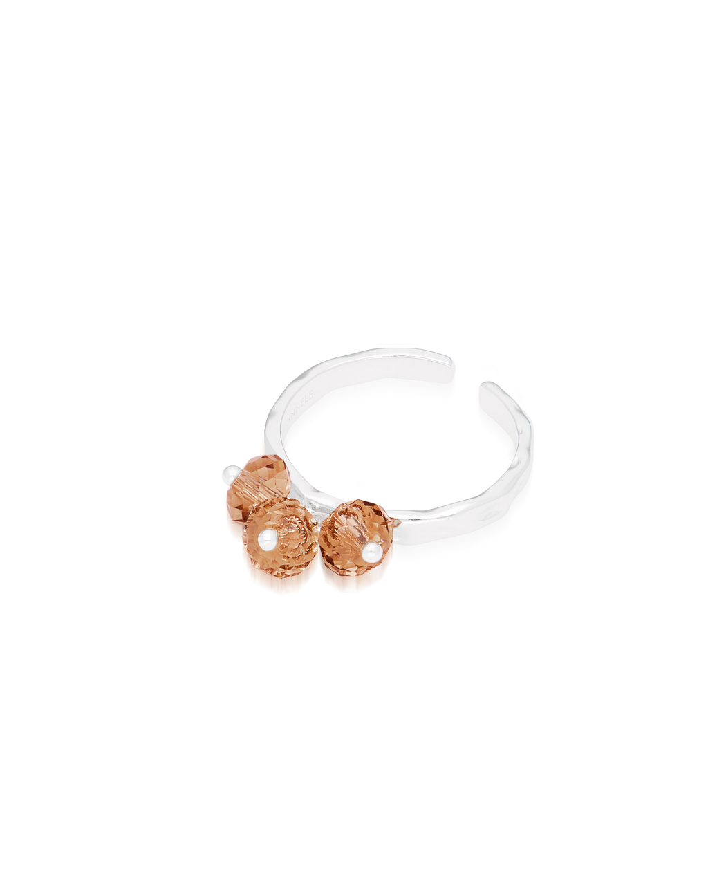 Disco Ring Light Brown in Silver