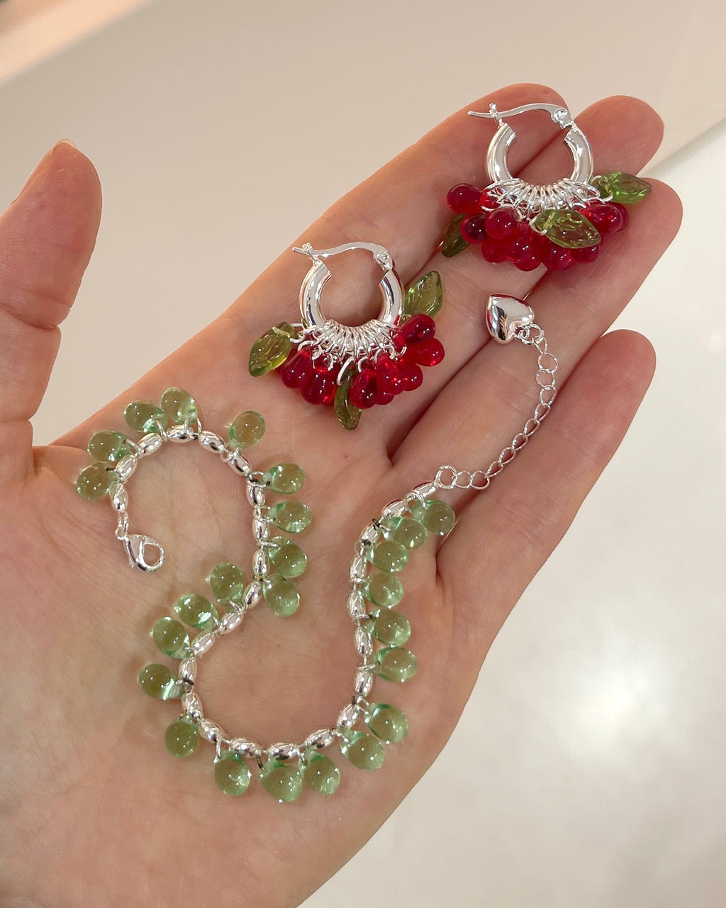 Mini Baby Pomodoro Earrings in Silver