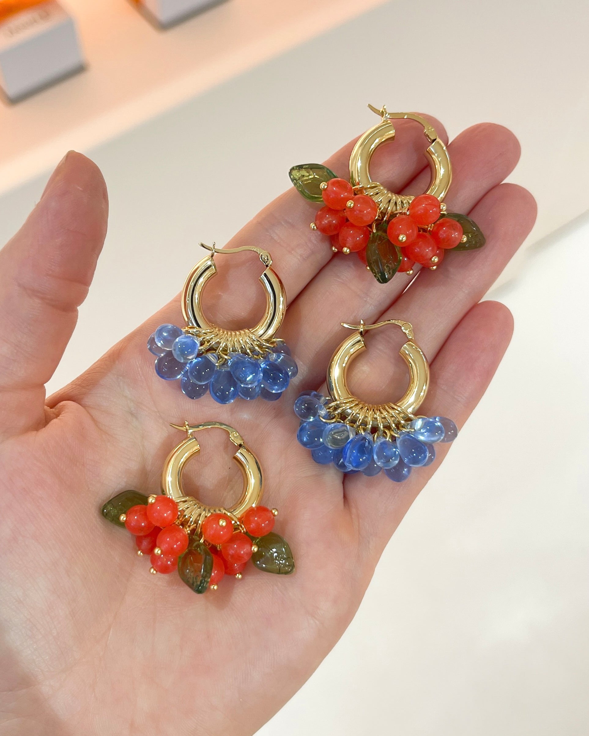 Lingonberry Beret Earrings