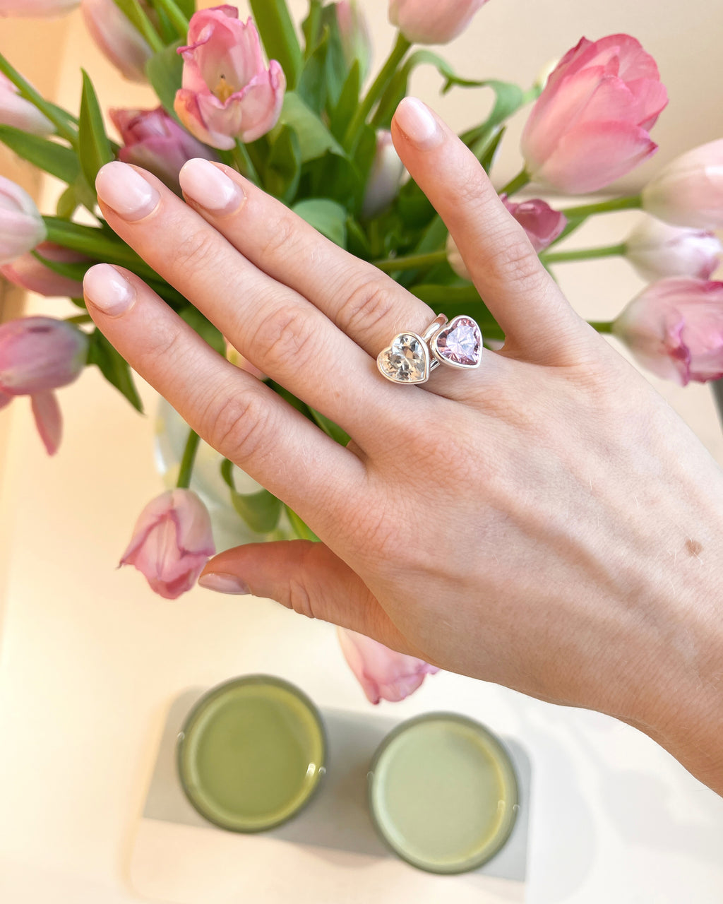 Sweethearts Light Pink Ring in Silver