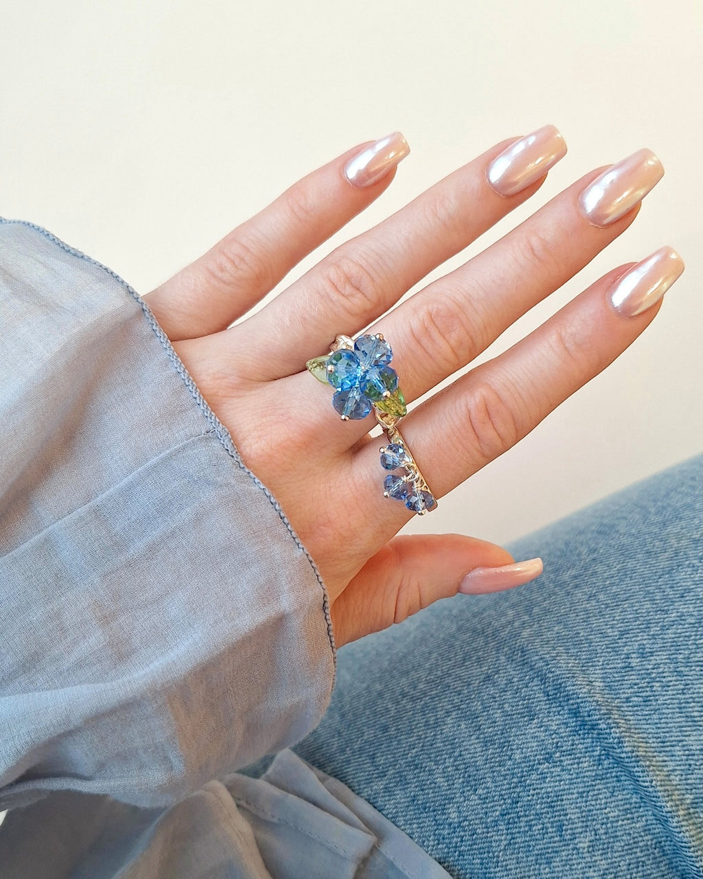 Blueberry Romance Ring in Silver