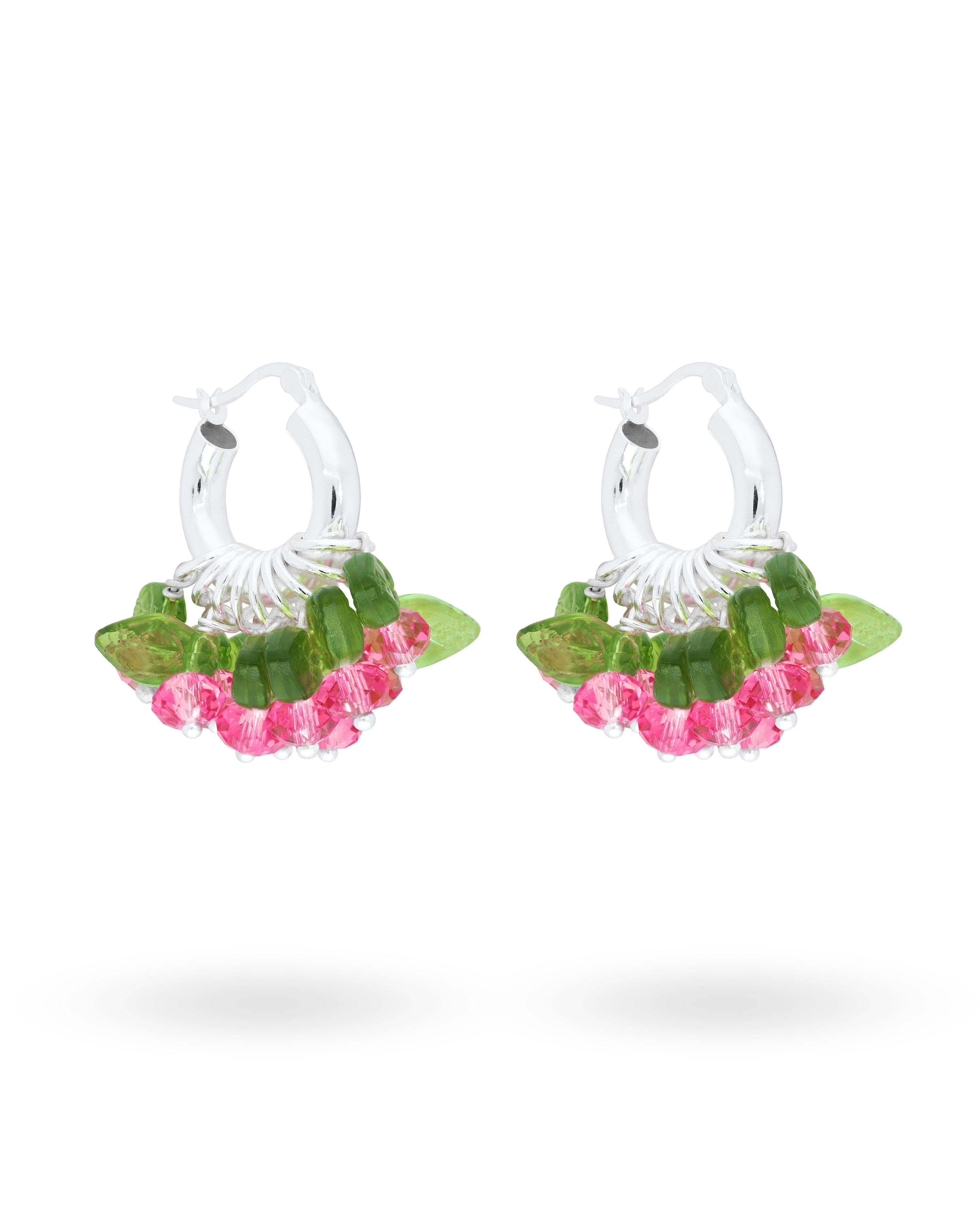 Mini Rose Fields Forever Earrings in Silver