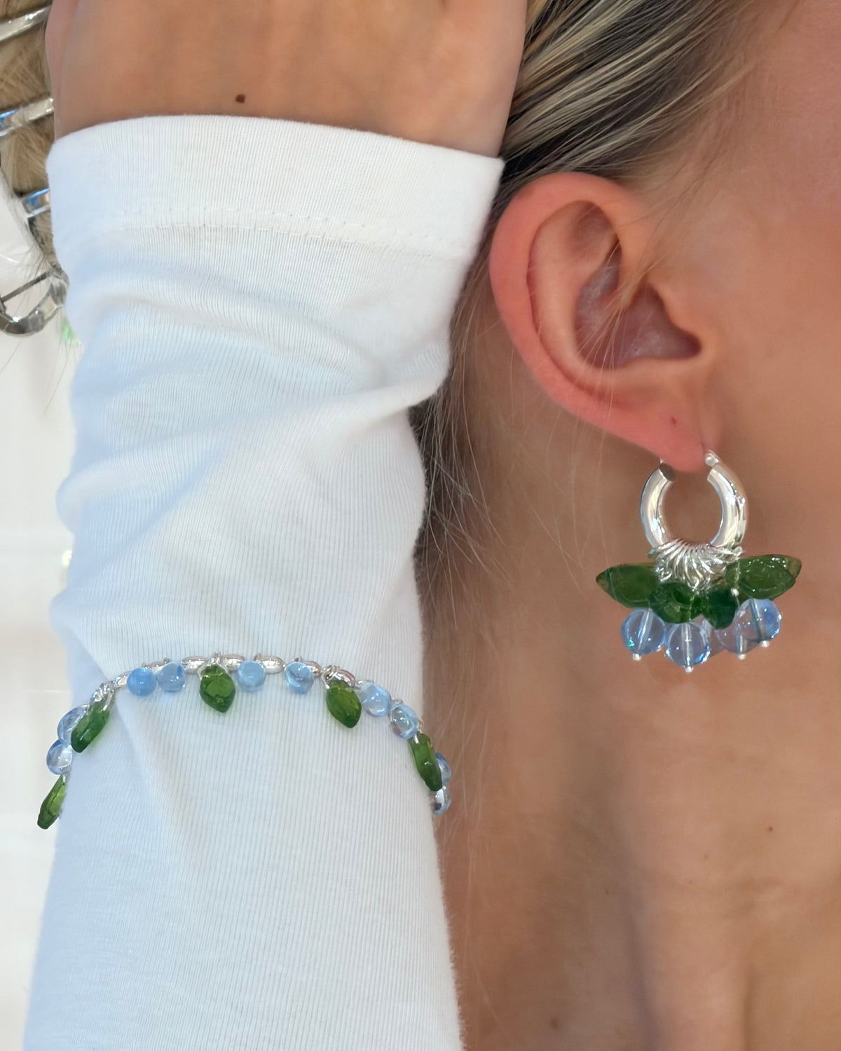 Blueberry Fields Forever Earrings in Silver