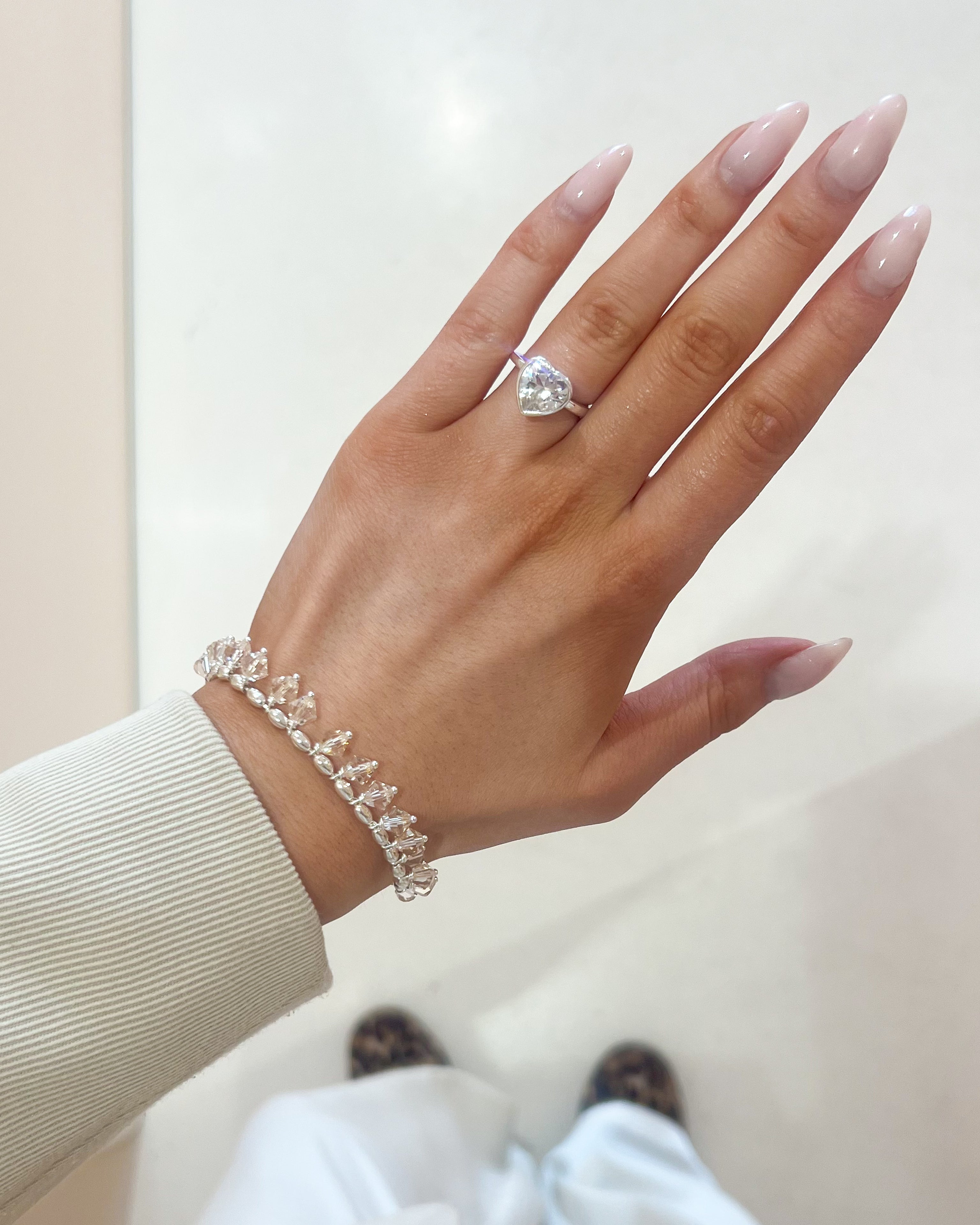 Sweethearts Crystal Ring in Silver